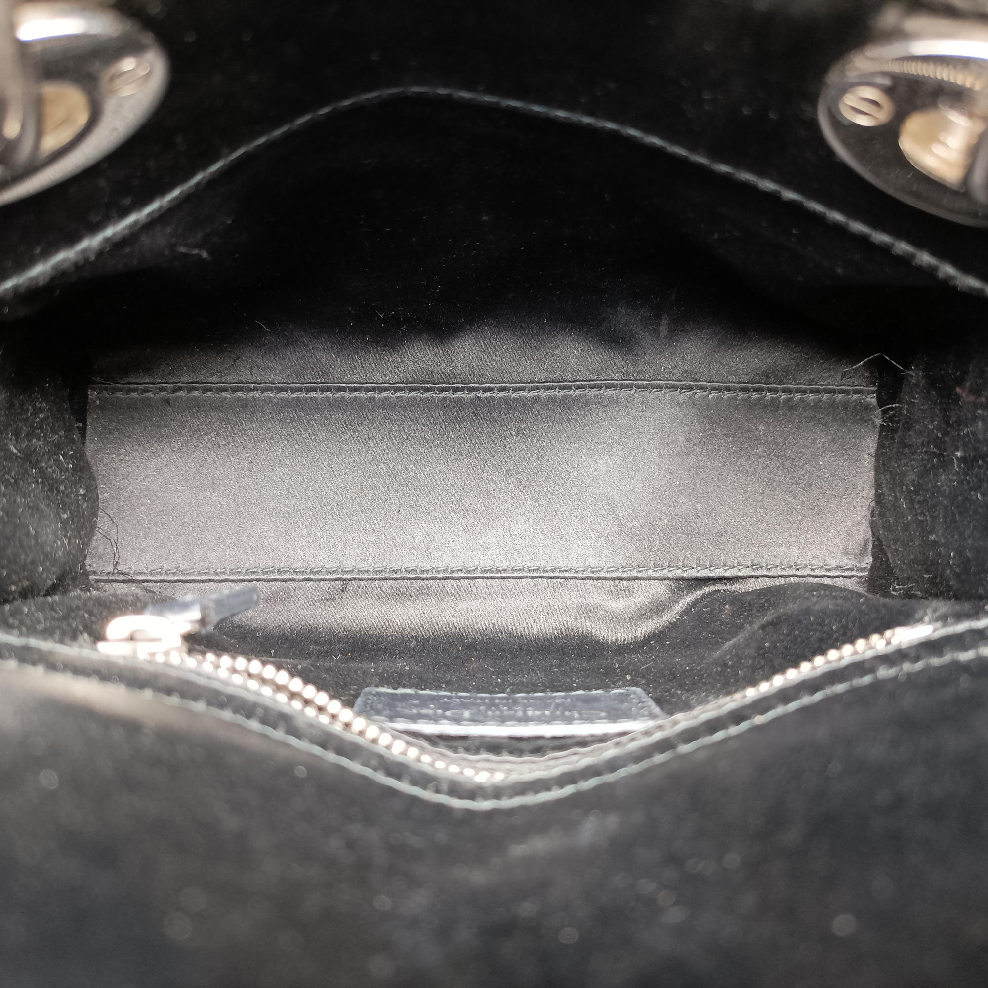 Lady Dior Black Silk 01-RU-0128レディディオール ブラック シルク 01-RU-0128