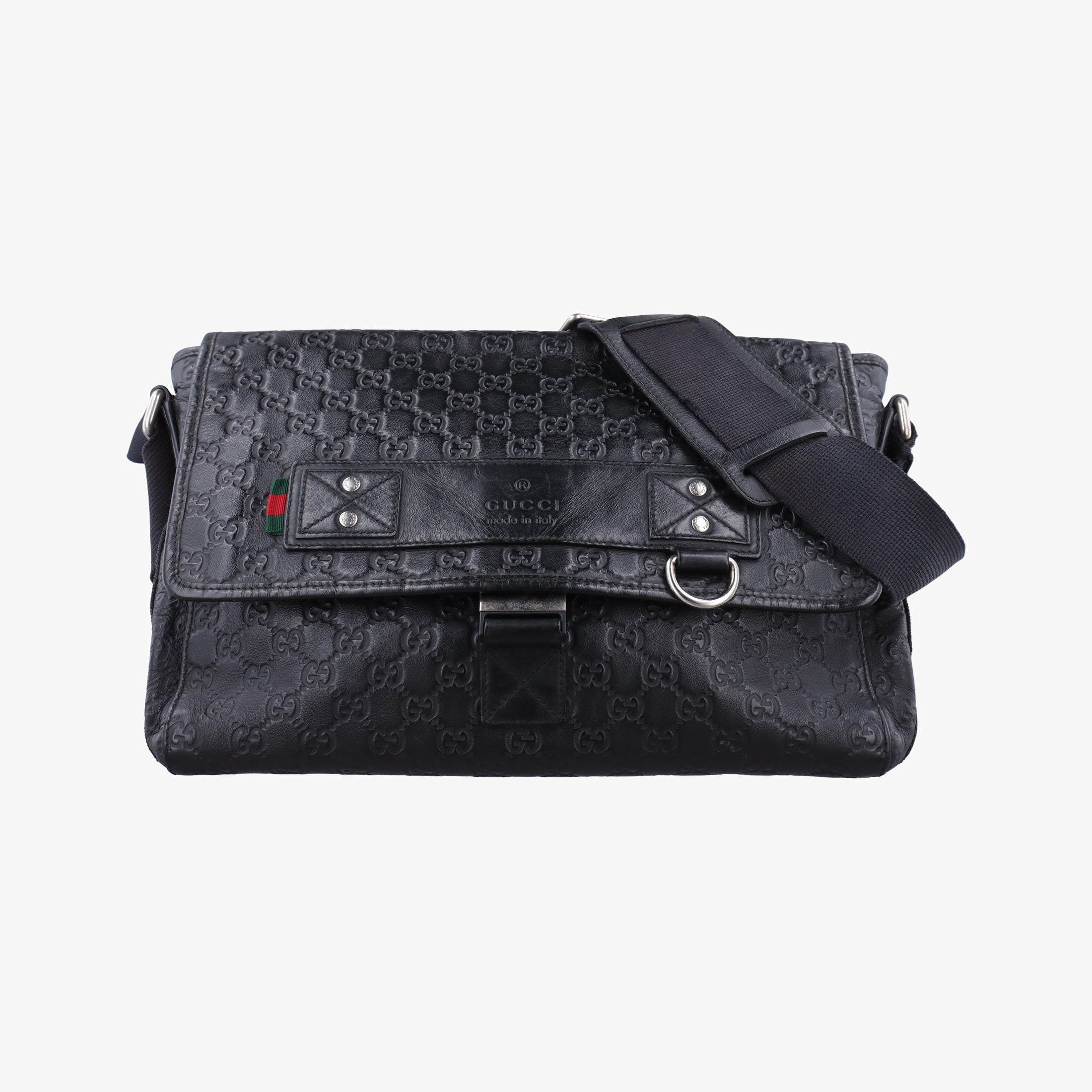 Guccissima Rubber Messenger Black Leather 246067 B010554306グッチシマ メッセンジャー ブラック レザー 246067 B010554306