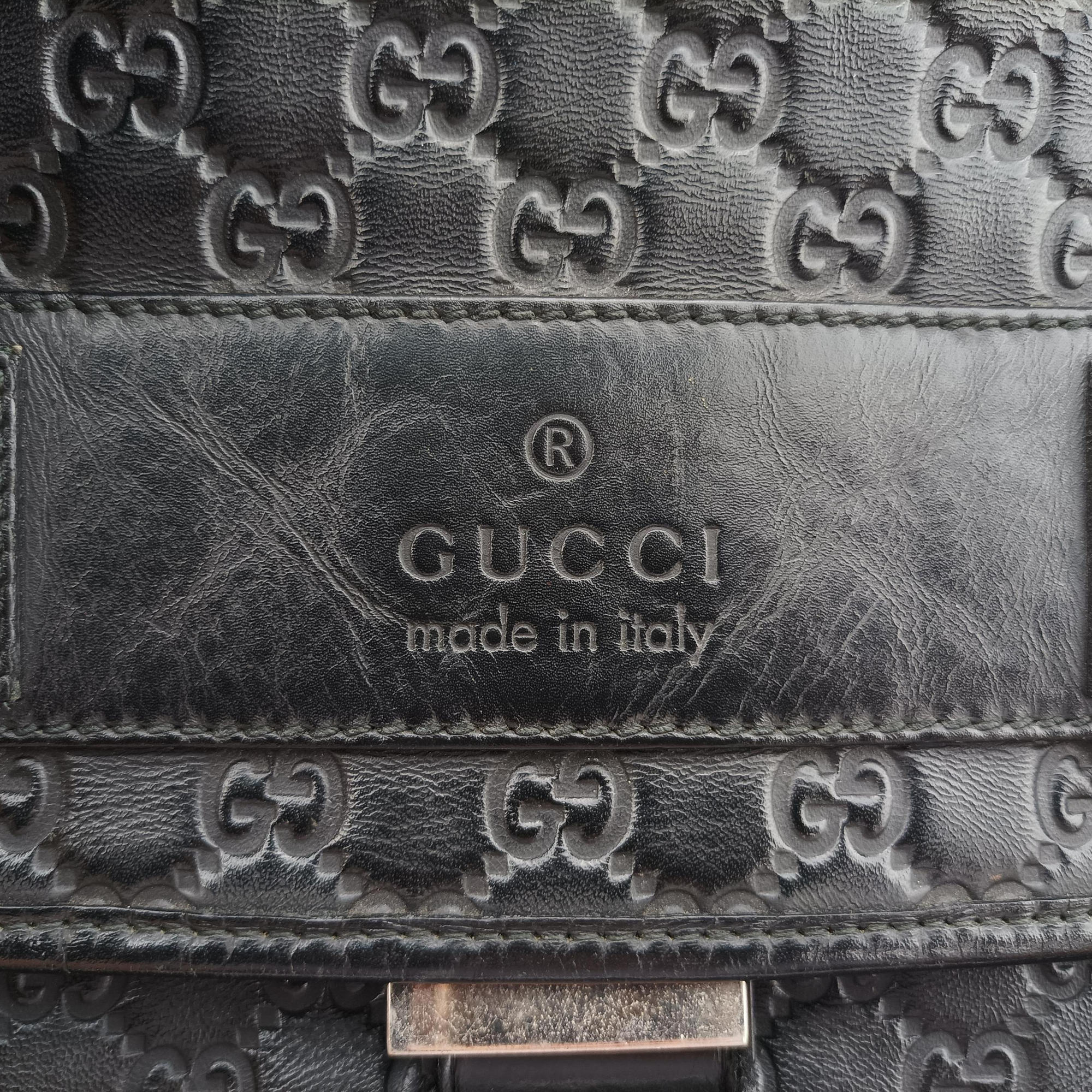 Guccissima Rubber Messenger Black Leather 246067 B010554306グッチシマ メッセンジャー ブラック レザー 246067 B010554306