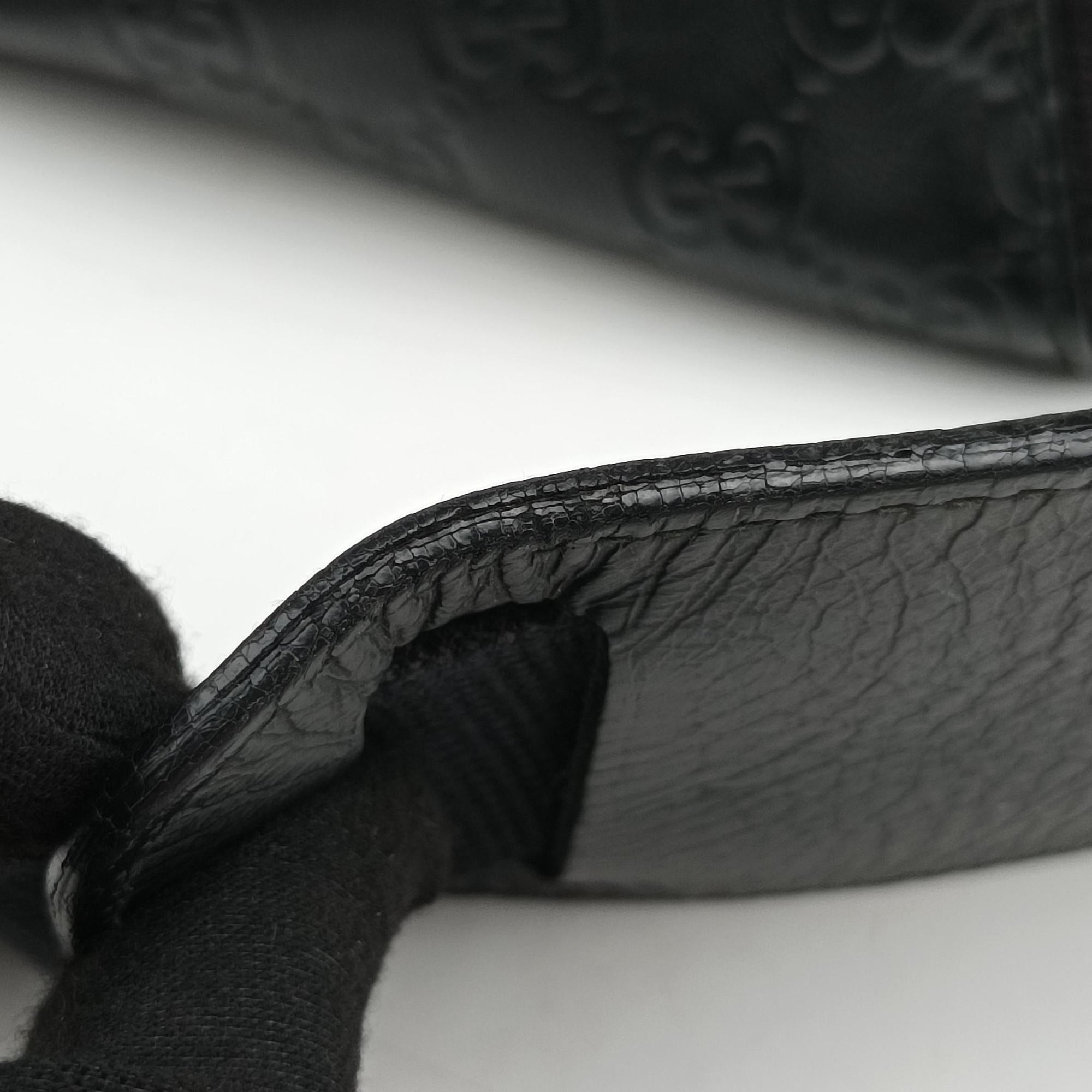 Guccissima Rubber Messenger Black Leather 246067 B010554306グッチシマ メッセンジャー ブラック レザー 246067 B010554306