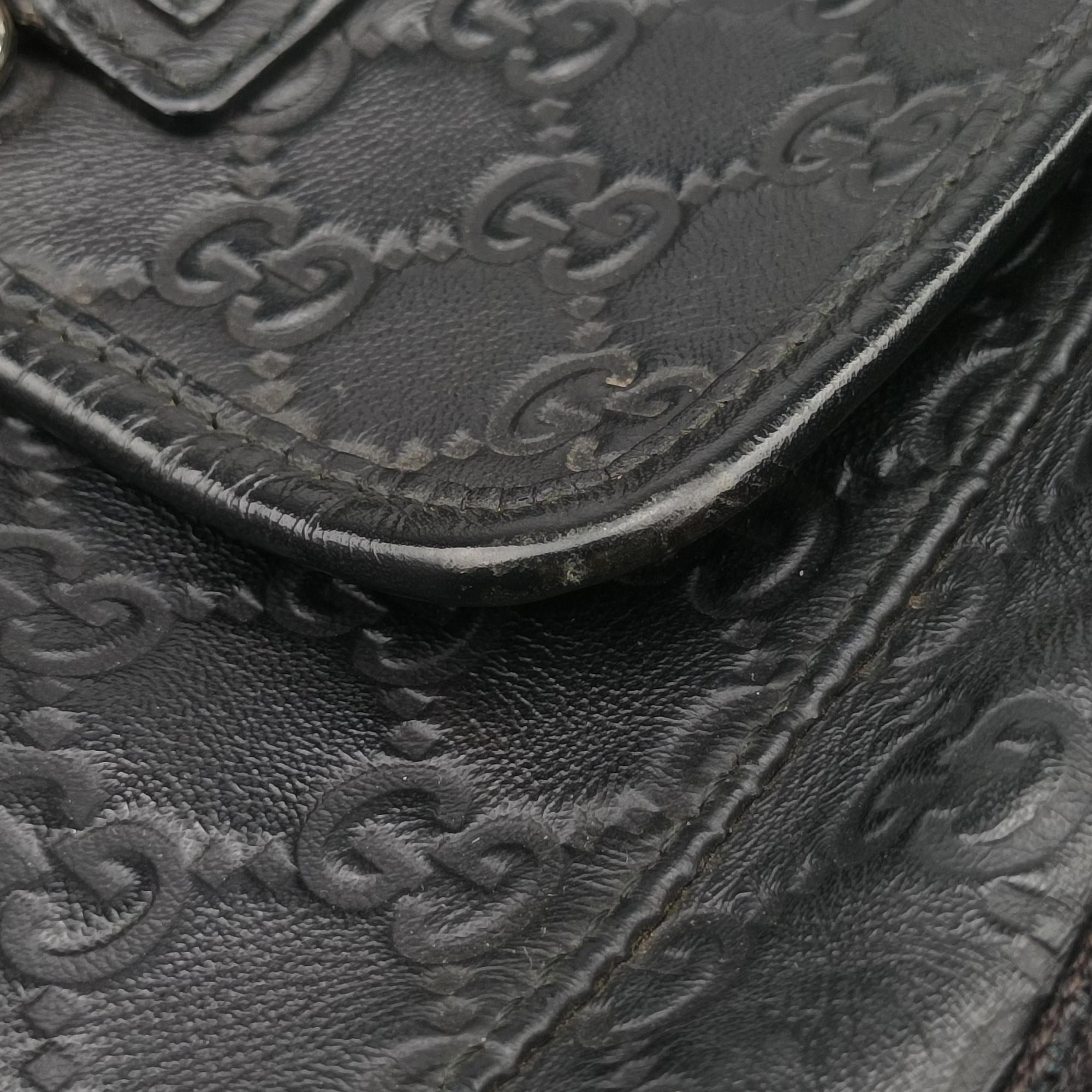 Guccissima Rubber Messenger Black Leather 246067 B010554306グッチシマ メッセンジャー ブラック レザー 246067 B010554306