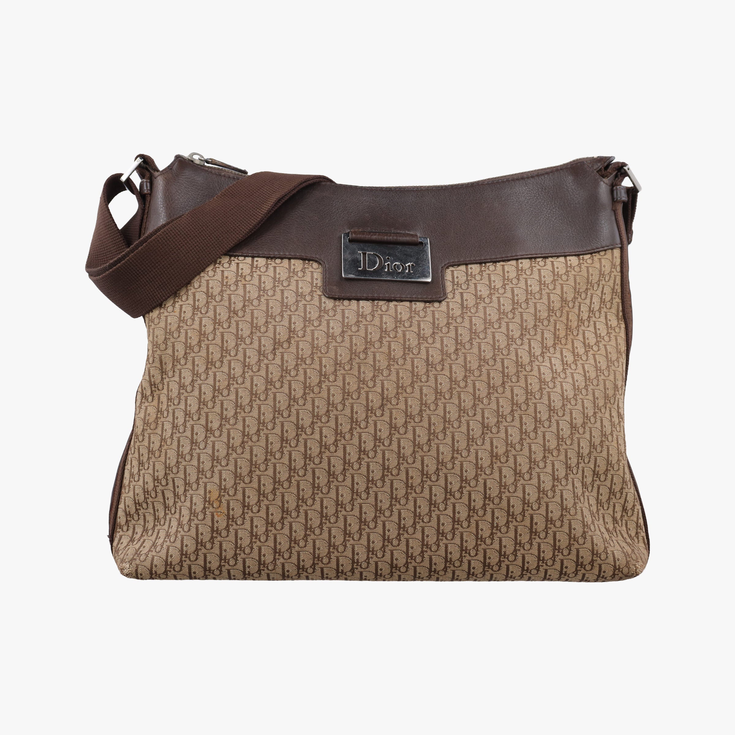 Street Chic Messenger Brown ×Beige Jacquard Canvas×Leather 06-RU-0027ストリートシック メッセンジャー ブラウン × ベージュ ジャガード キャンバス × カーフレザー 06-RU-0027