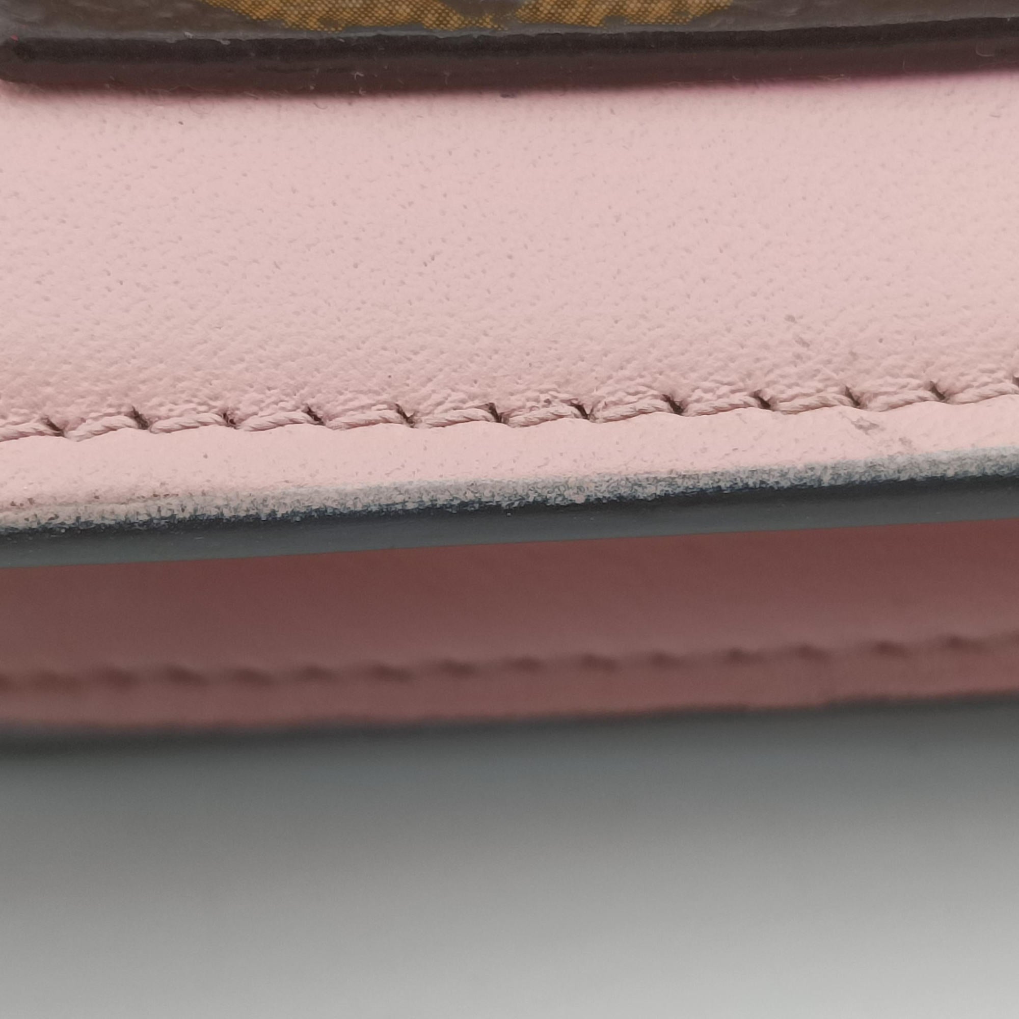 Portefeuille FLORE Chain brown×ROSE BALLERIN Monogram Canvas×calf leather M67405 SP4129ポルトフォイユ フロール チェーン モノグラム/ブラウン×ローズバレリーヌ モノグラムキャンバス×カーフレザー M67405 SP4129