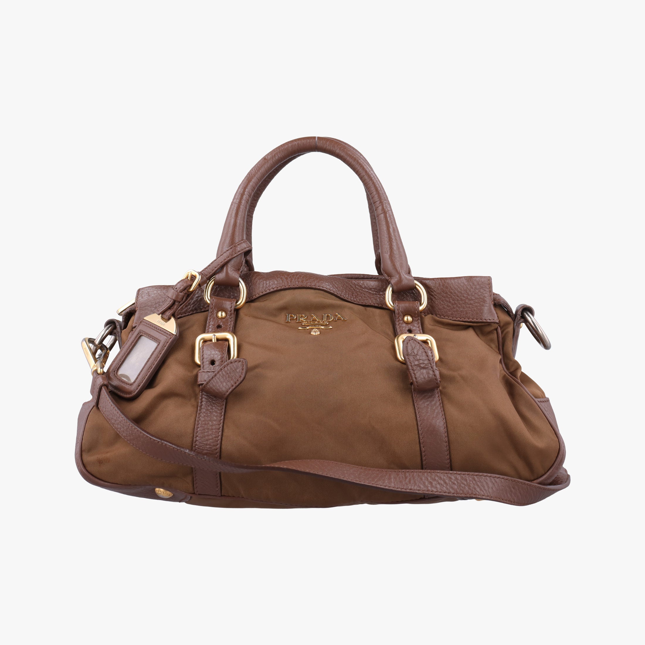 Tessuto Nappa Gaufre Satchel Rovere Brown nylon×Leather 158テスート ナッパ ゴーフル サッチェル ローヴェレ ブラウン ナイロン×レザー 158