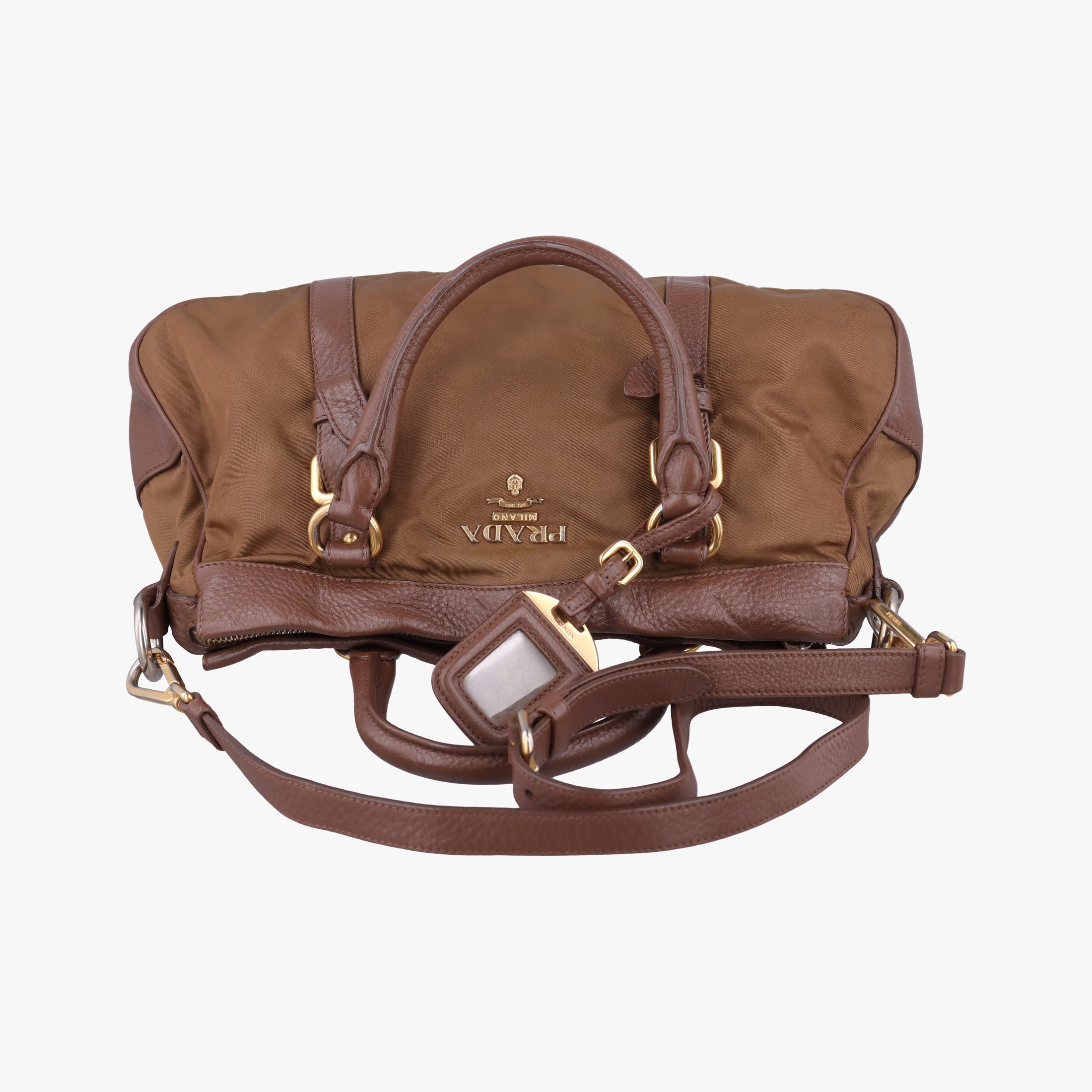 Tessuto Nappa Gaufre Satchel Rovere Brown nylon×Leather 158テスート ナッパ ゴーフル サッチェル ローヴェレ ブラウン ナイロン×レザー 158