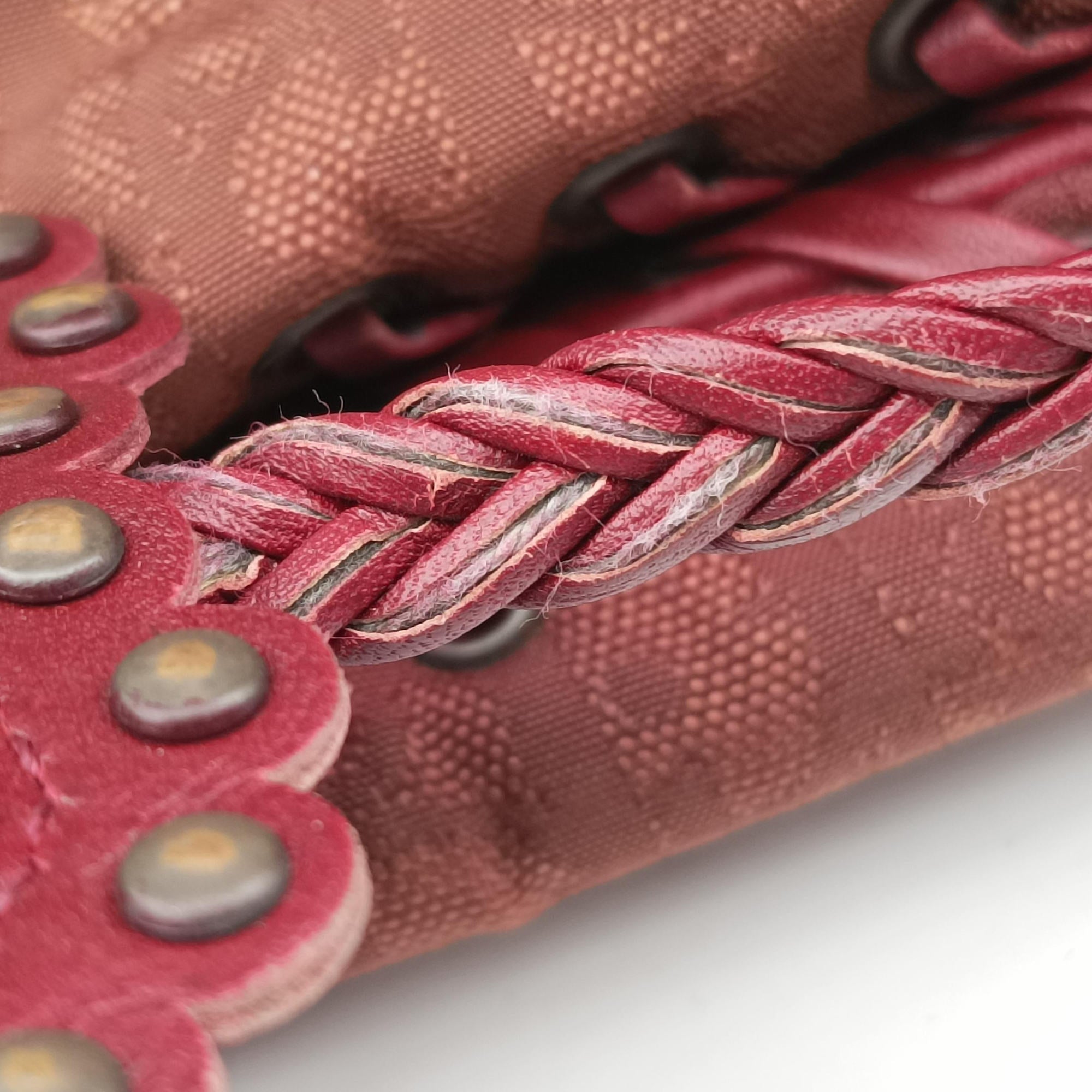 Ethnic Braided Tote burgundy×Multicolour canvas×leather 02-BO-0067エスニックブレイデッドトート ワインレッド×マルチカラー キャンバス × レザー 02-BO-0067