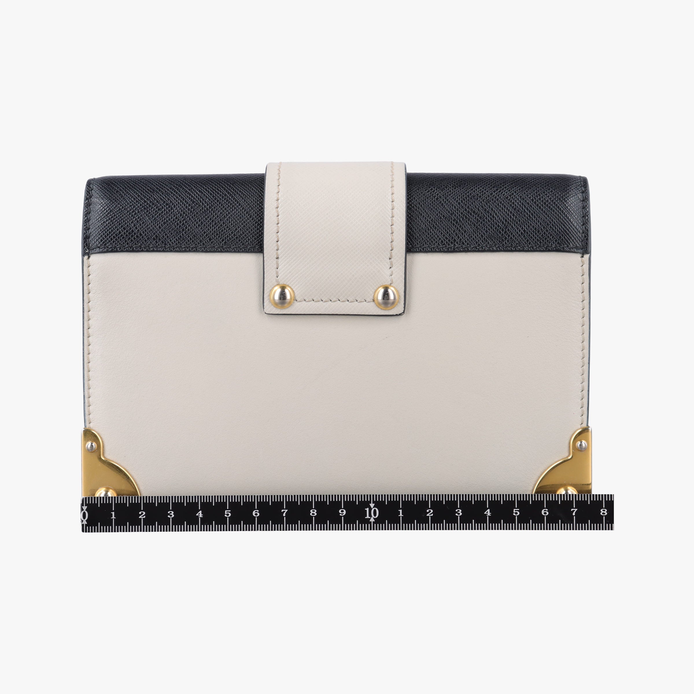Astrology Cahier White×Black Saffiano leather×Leather 25アストロロジー カイエ ホワイト×ブラック サフィアーノレザー×レザー 25