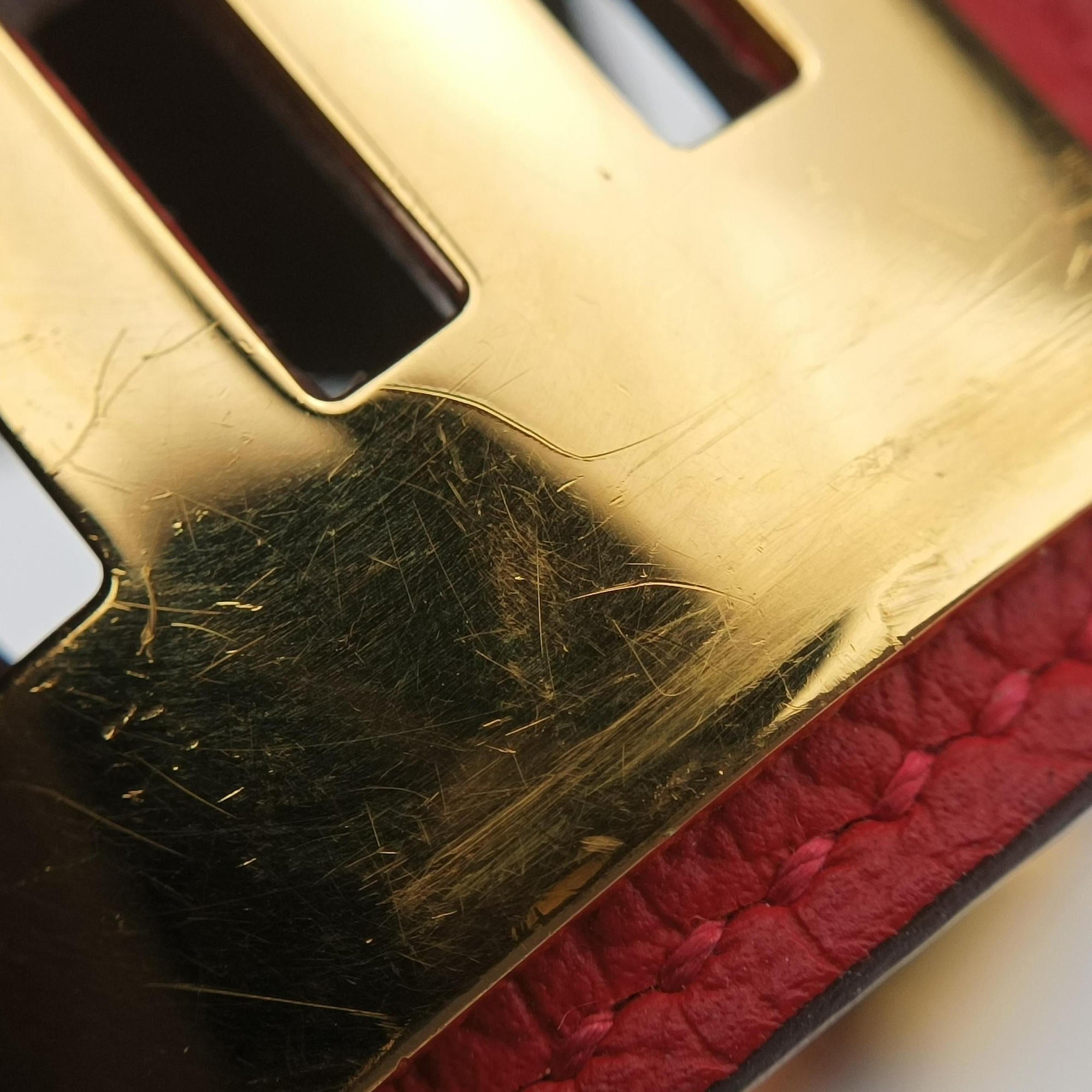 Collier de chien Red×golden Leather × GP SI▢Qコリエ ド シアン レッド×ゴールド レザー×GP SI▢Q