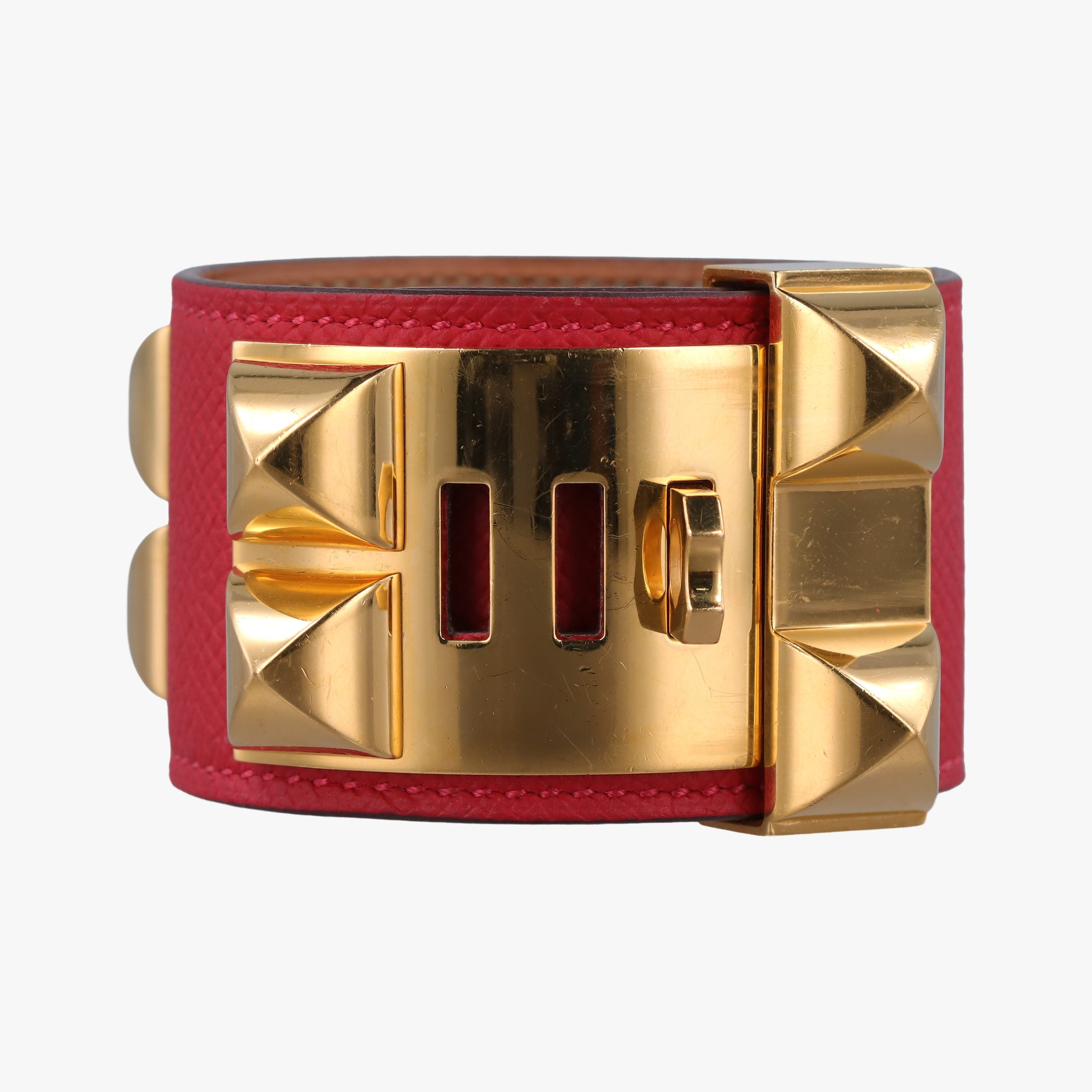 Collier de chien Red×golden Leather × GP SI▢Qコリエ ド シアン レッド×ゴールド レザー×GP SI▢Q