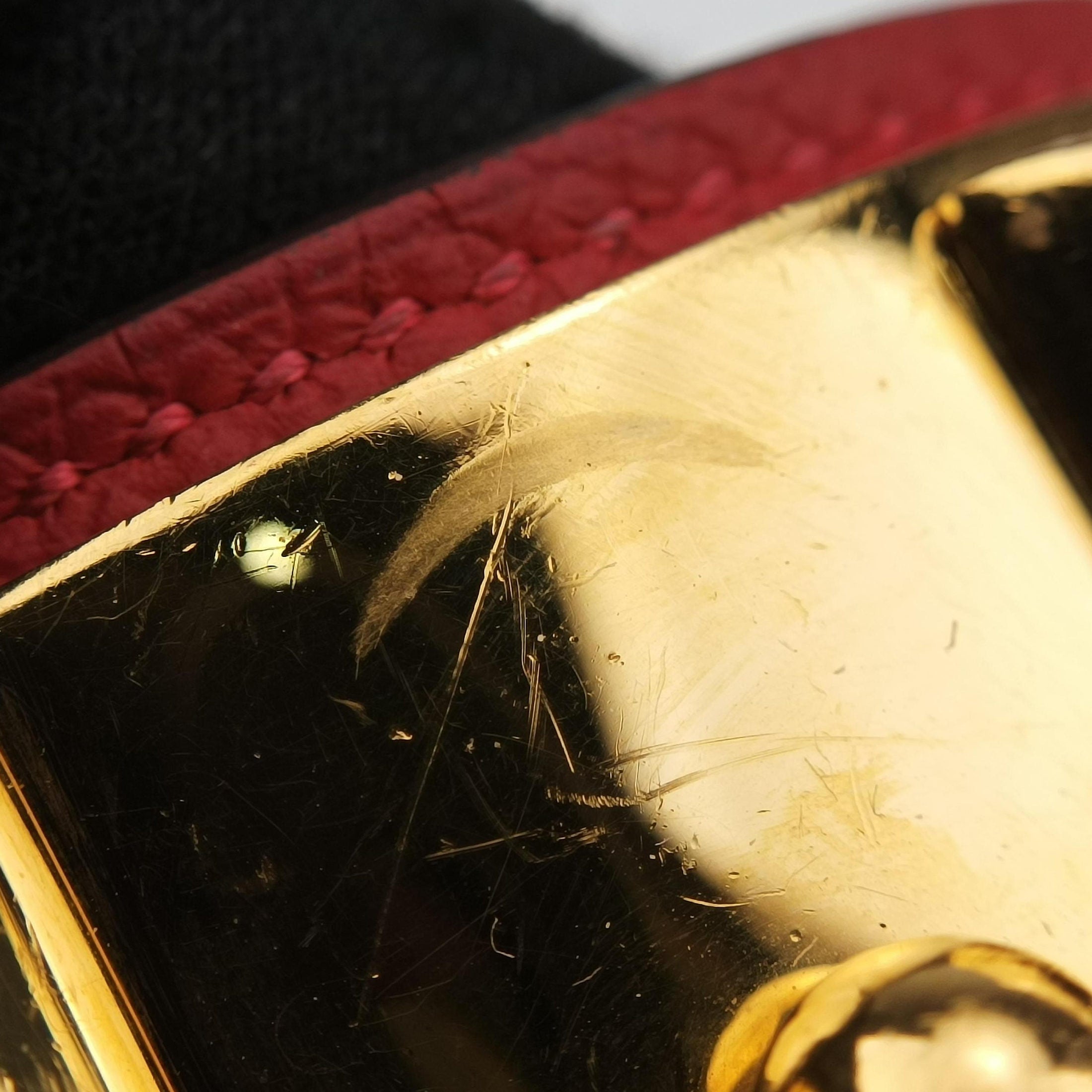 Collier de chien Red×golden Leather × GP SI▢Qコリエ ド シアン レッド×ゴールド レザー×GP SI▢Q