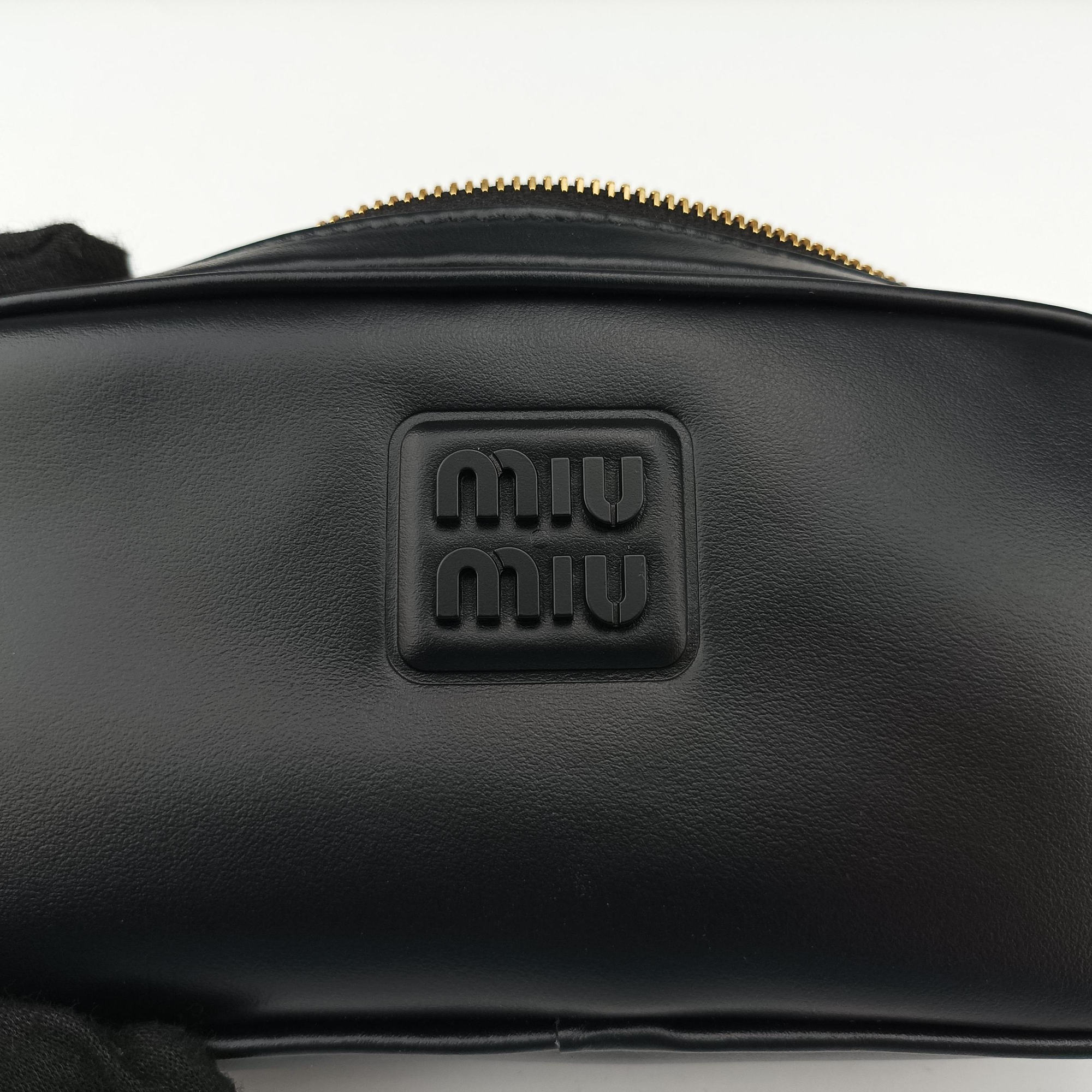 Logo belt Black leather DNP104ロゴベルト ブラック レザー DNP104
