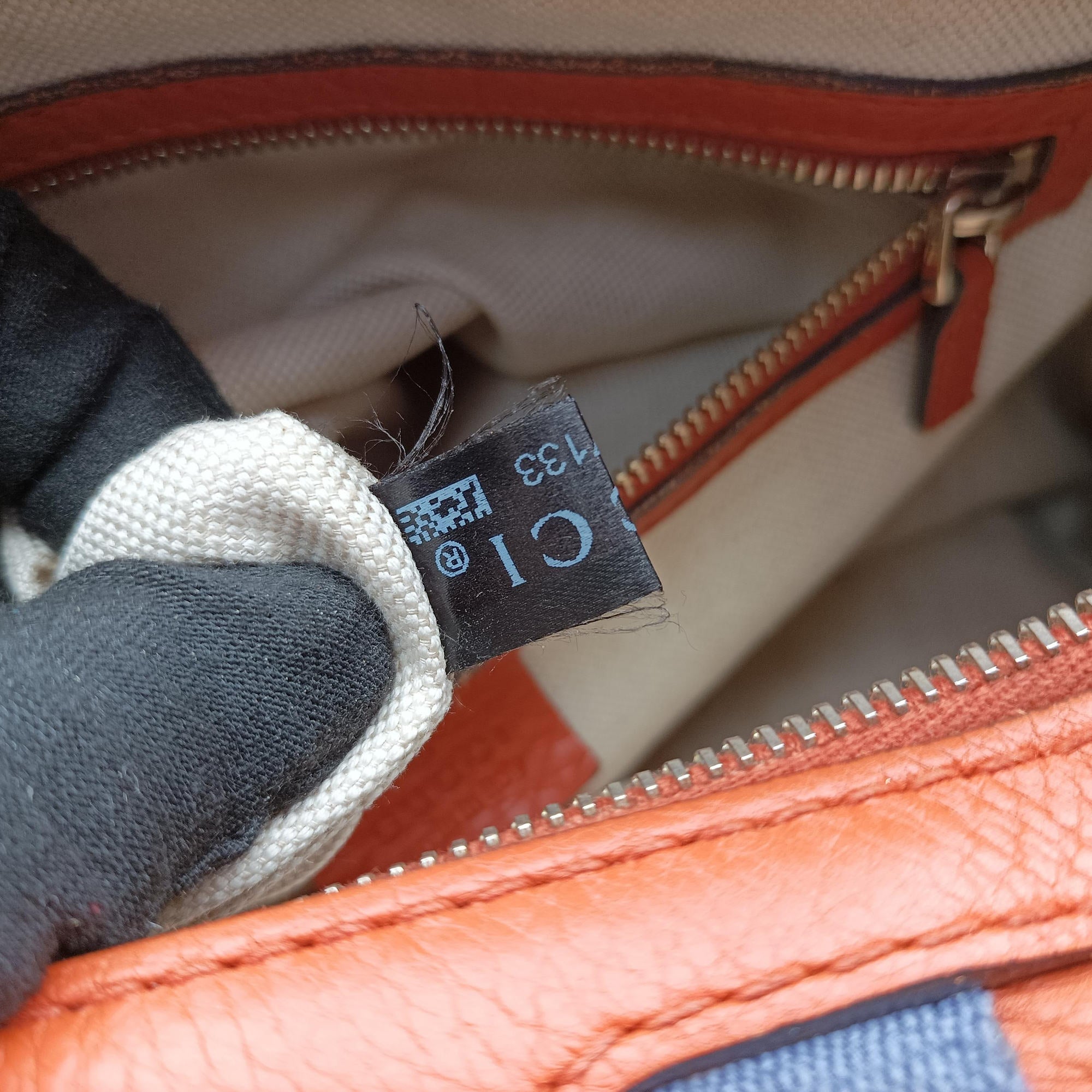 Sherry Line Orange×blue Leather 247205 I9857133シェリーライン オレンジ×ブルー レザー 247205 I9857133
