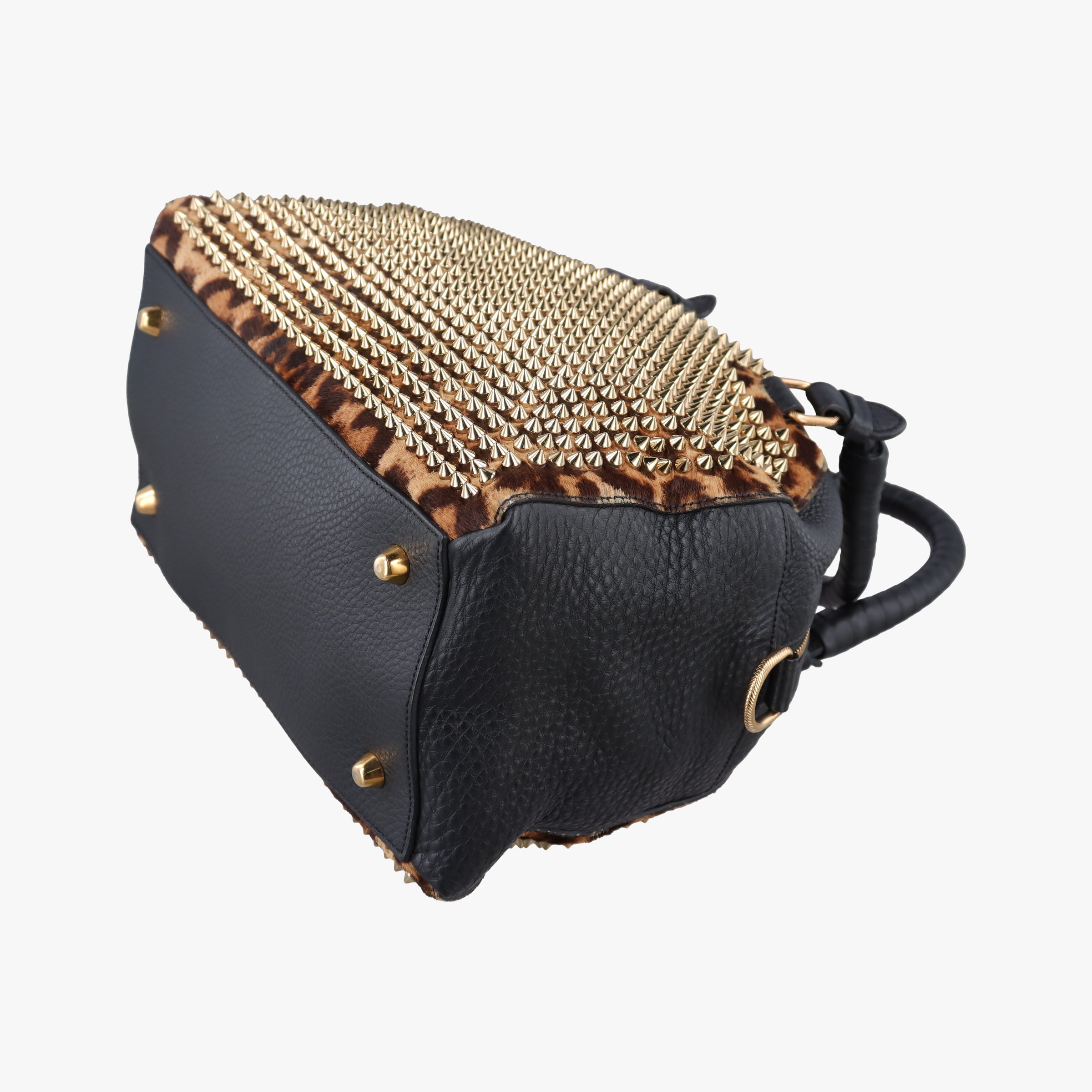 Panettone Leopard print × black ponyhair×Leather パネトーネ レオパード柄 × レザー ハラコ×レザー