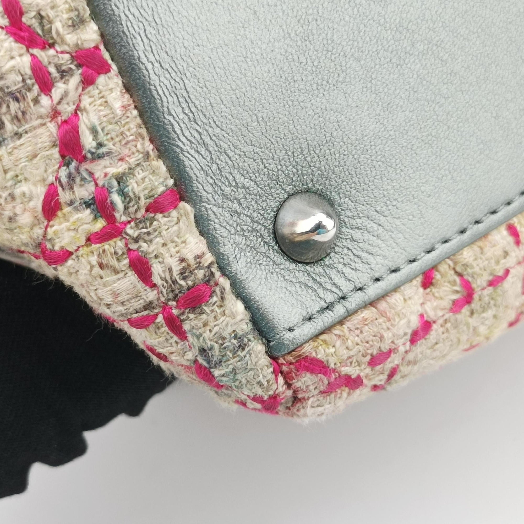 Lady Dior Multicolor Tweed Wool × Metallic Leather 02-MA-1101レディディオール マルチカラー ツイード × メタリックレザー 02-MA-1101