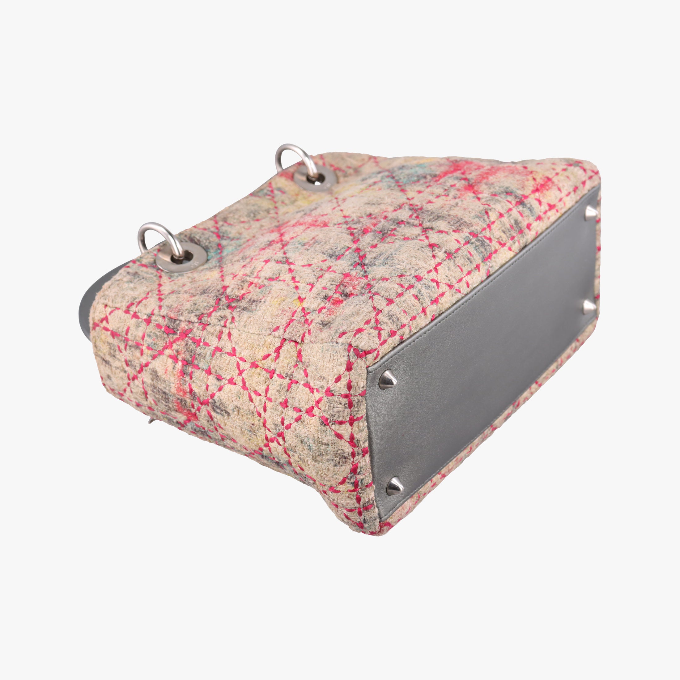 Lady Dior Multicolor Tweed Wool × Metallic Leather 02-MA-1101レディディオール マルチカラー ツイード × メタリックレザー 02-MA-1101