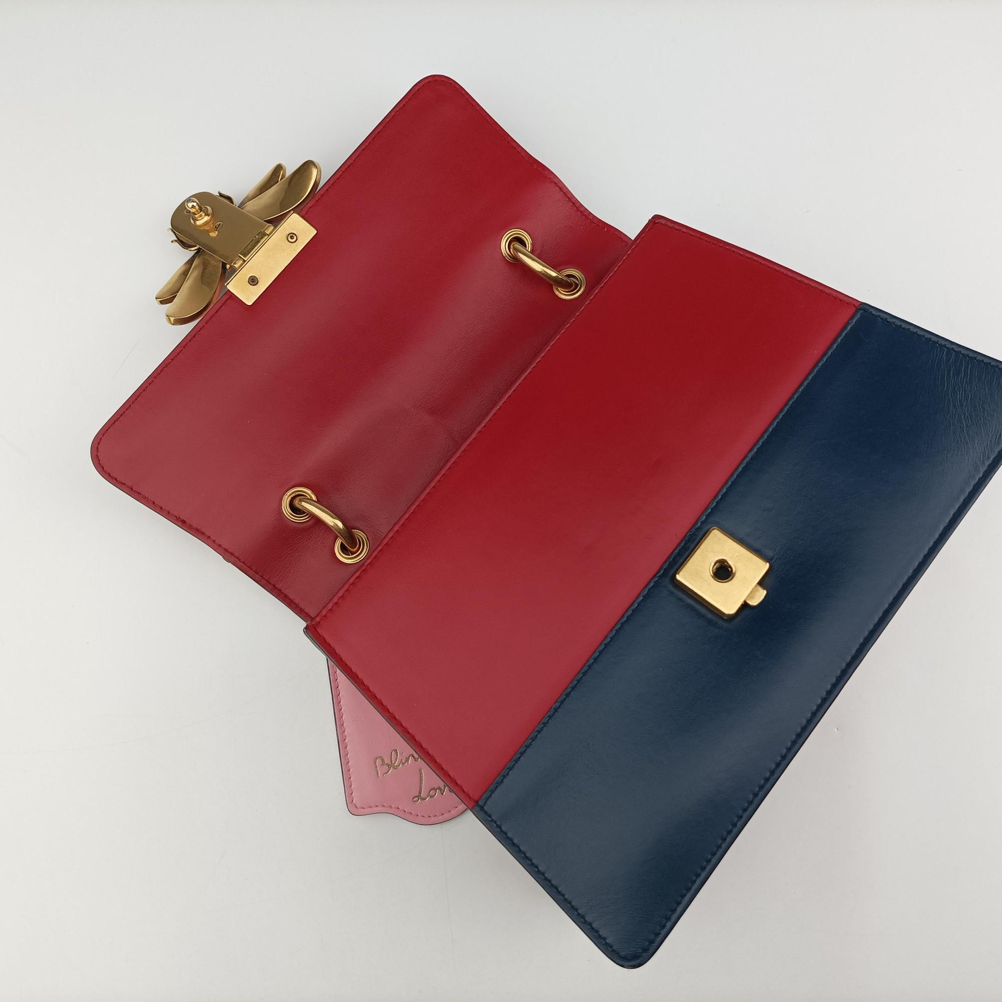 Queen Margaret White×Red×Blue×Pink Leather 476541 C023226076クイーン マーガレット ホワイト×レッド×ブルー×ピンク レザー 476541 C023226076