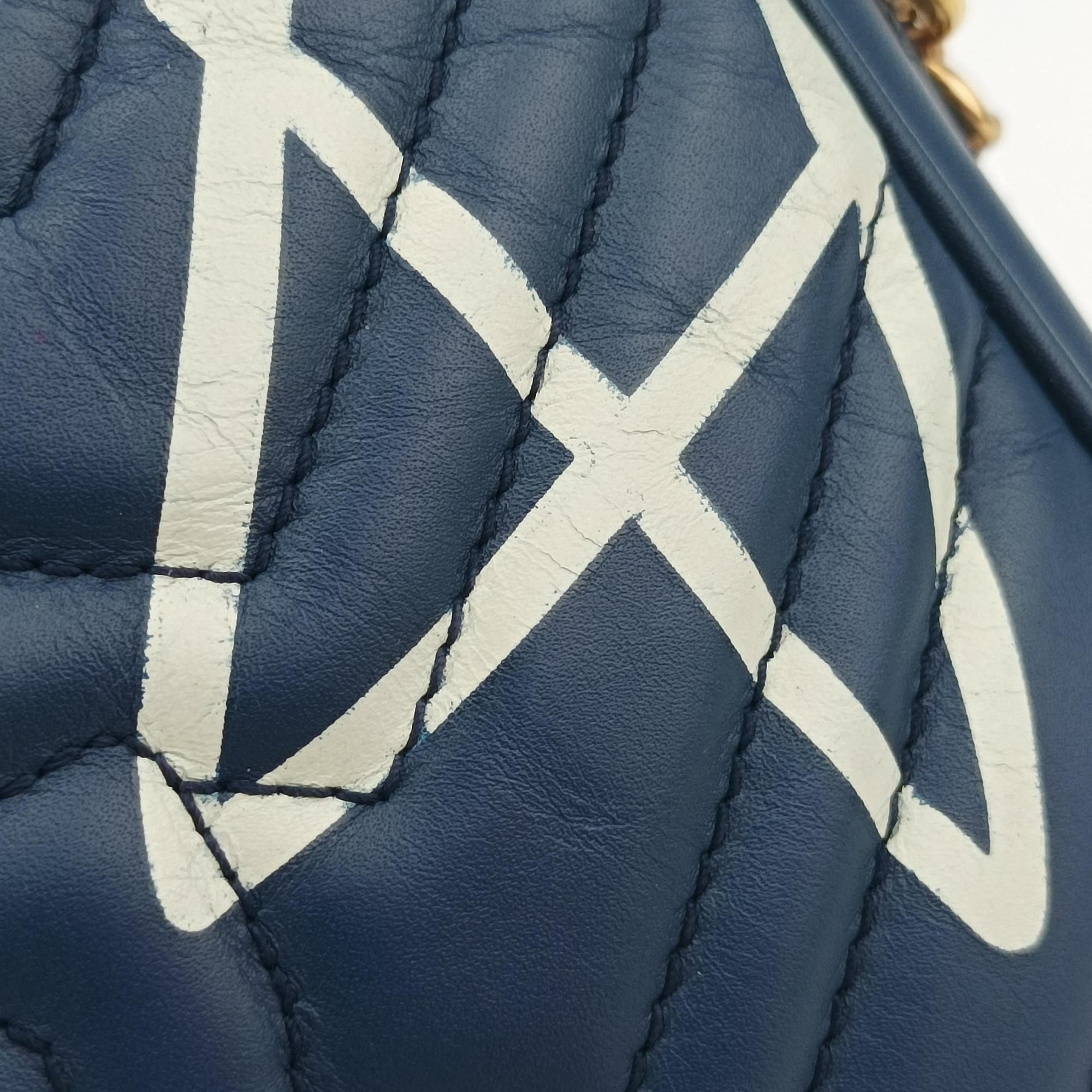GG Marmont Navy×Multicolour Leather 447632 E020844547GGマーモント ネイビー×マルチカラー レザー 447632 E020844547