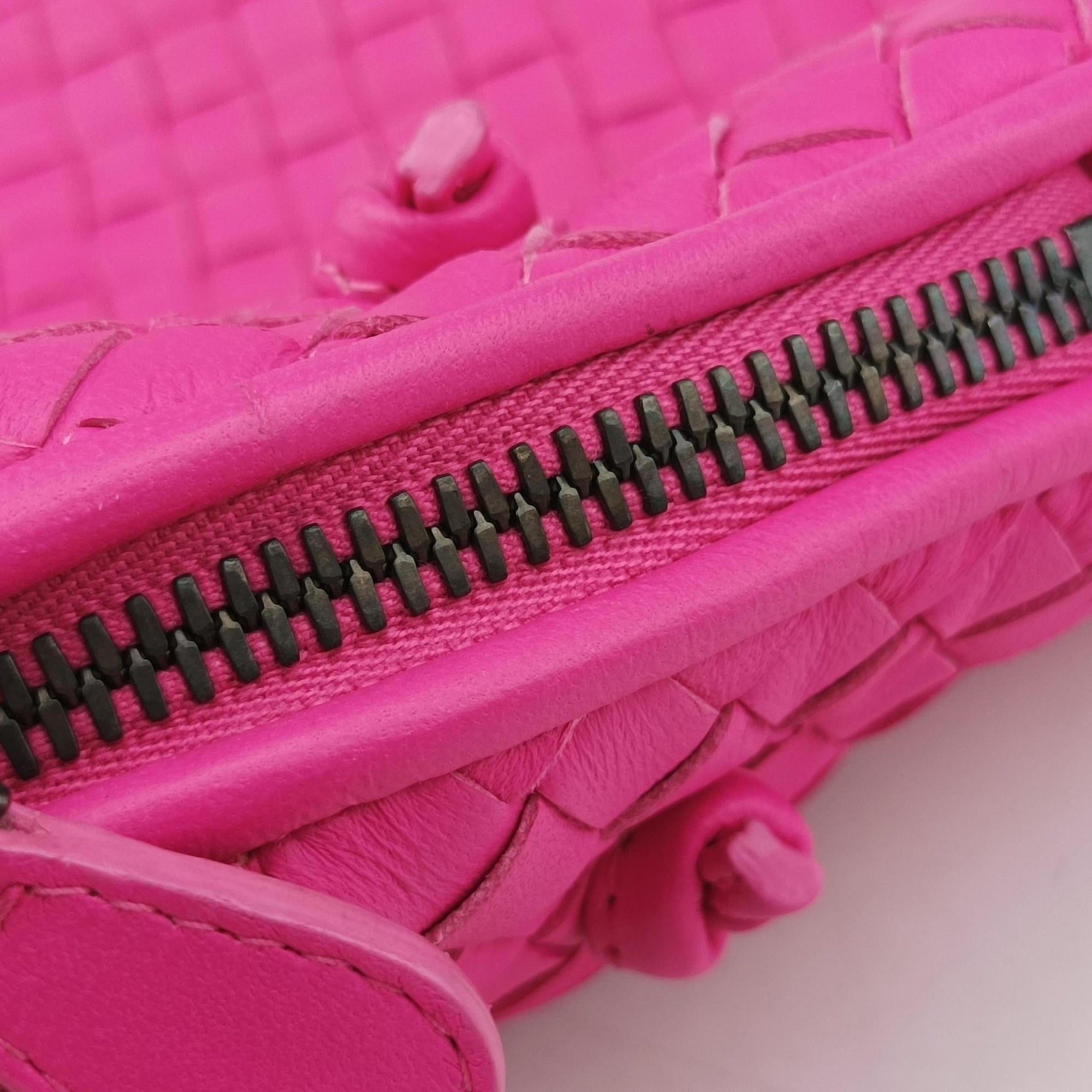 NODINI Intrecciato Rose lambskin B02727210Fノディーニ イントレチャート ローズ レッド ラムスキン B02727210F