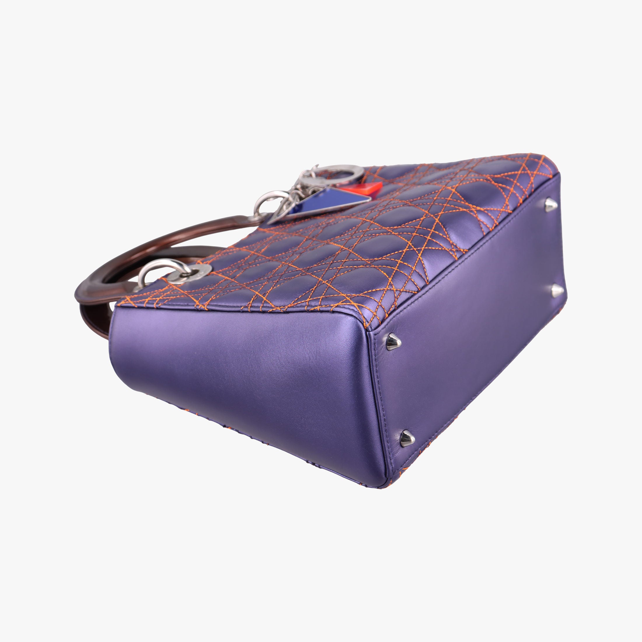 Lady Dior Purple×Orange×Brown Lambskin 15-BO-1111レディディオール パープル×オレンジ×ブラウン ラムスキン 15-BO-1111
