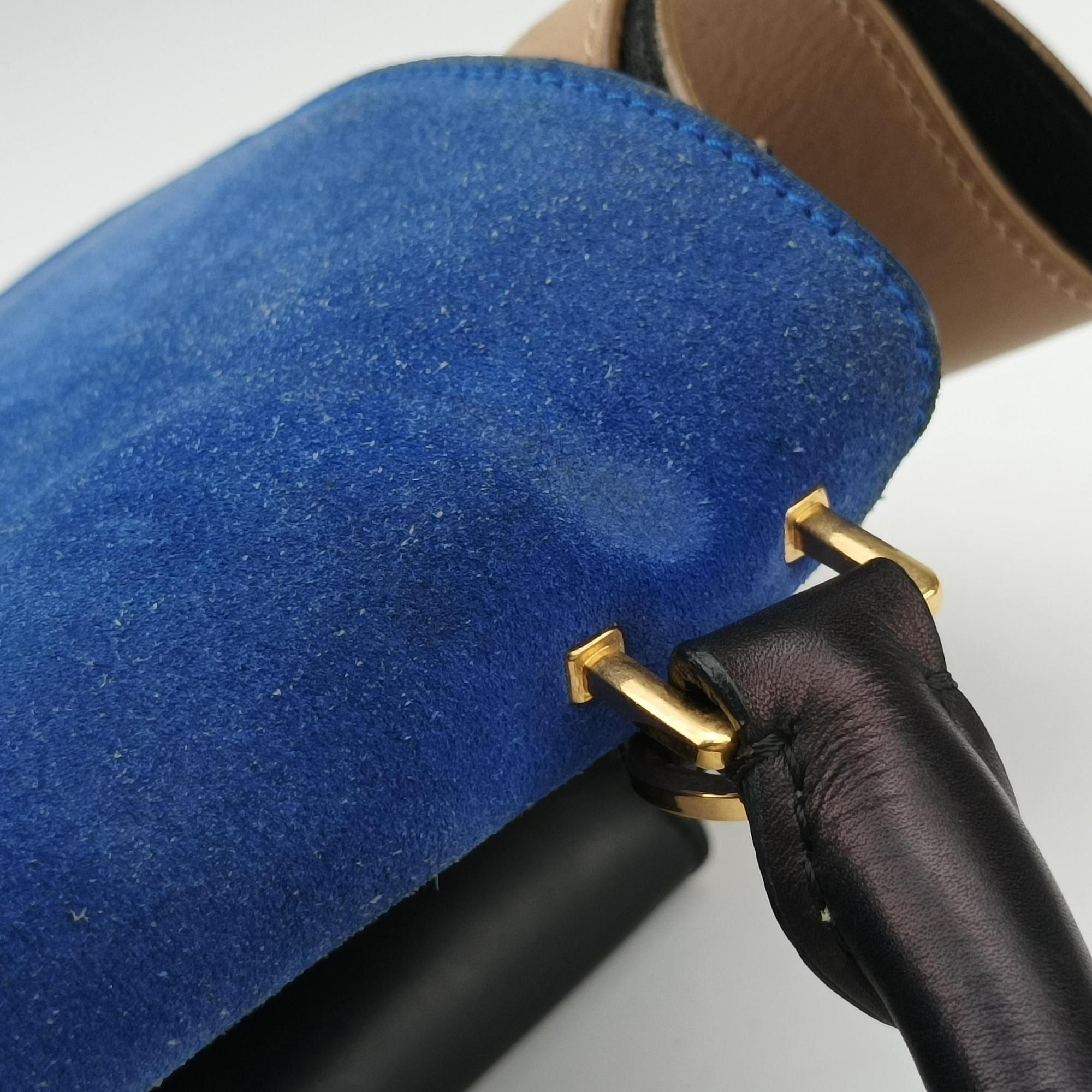 Trapeze Blue ×beige ×Black Suede × leather S-GM-1121トラペーズ ブルー×ベージュ×ブラック スエード×レザー S-GM-1121