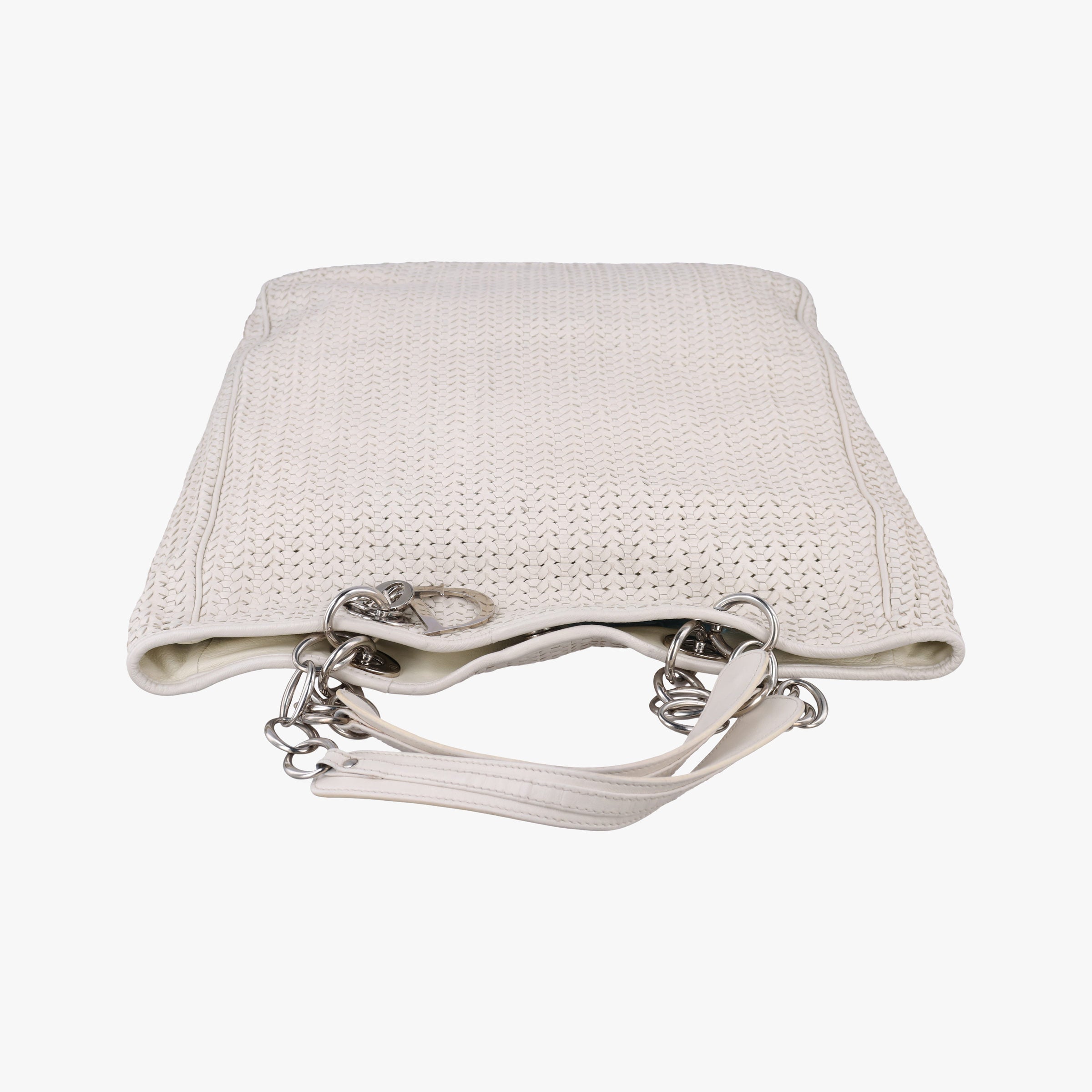 Soft Lady Dior Canage INTRECCIATO Tote White lambskin 96-MA-0098ソフト レディディオール カナージュ イントレチャート トート ホワイト ラムスキン 96-MA-0098