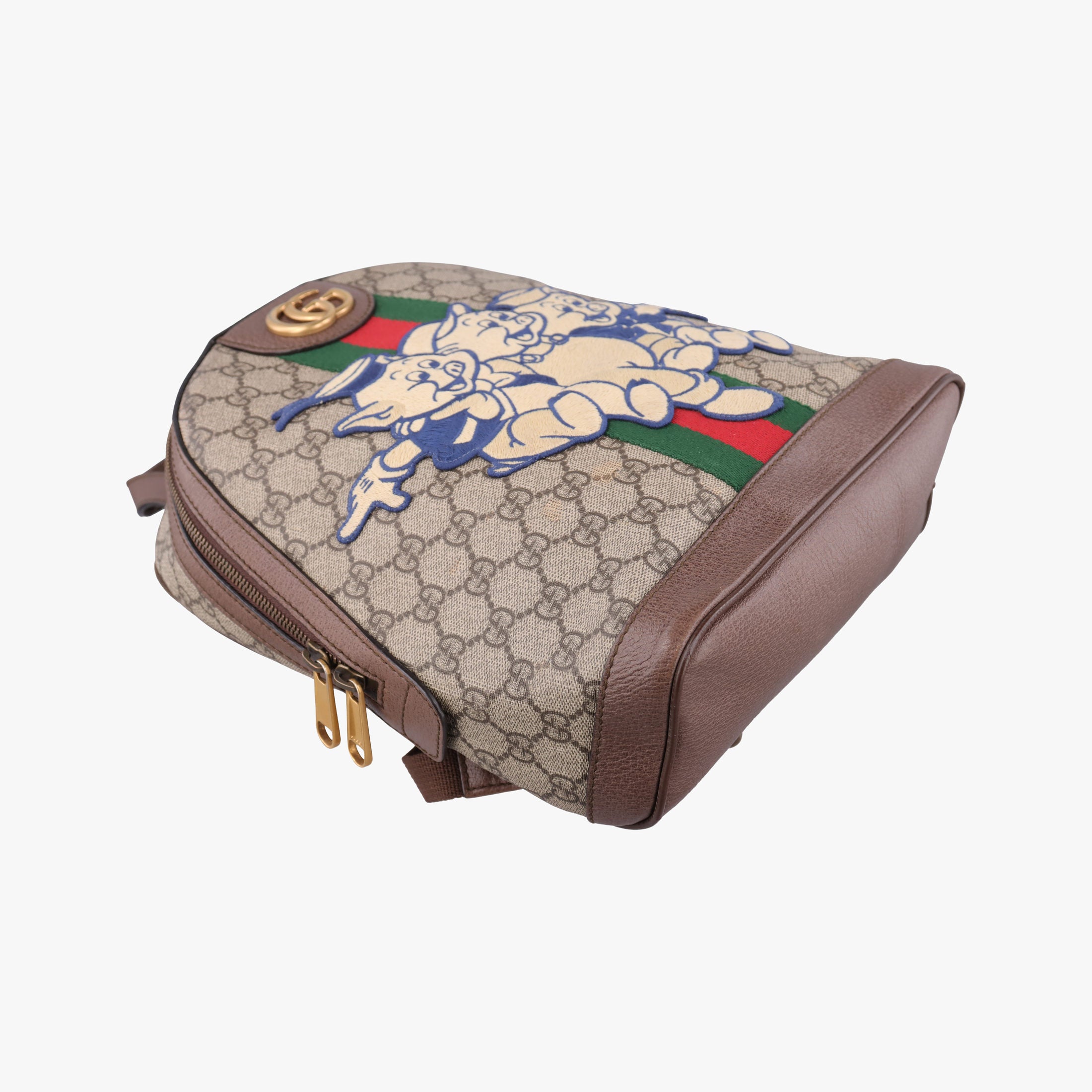 The Three Little Pigs Brown PVC coated canvas×leather 552884 D027876059三匹のこぶた ブラウン PVCコーティングキャンバス×レザー 552884 D027876059