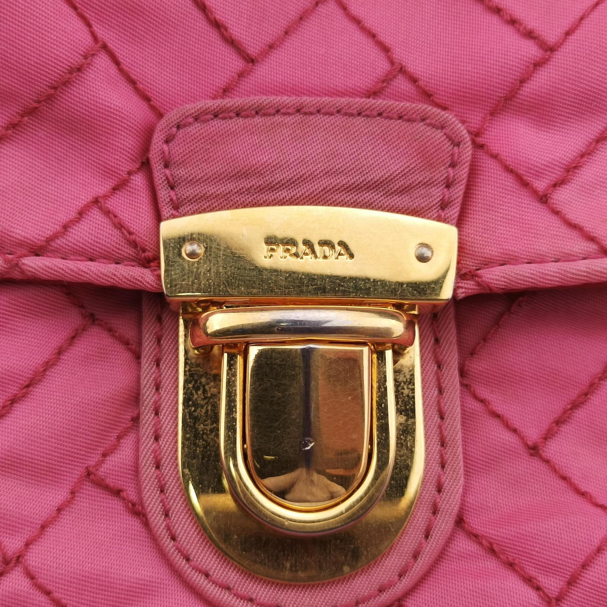 Chain Quilting Flap Pink nylon 194チェーン キルティング フラップ ピンク ナイロン 194