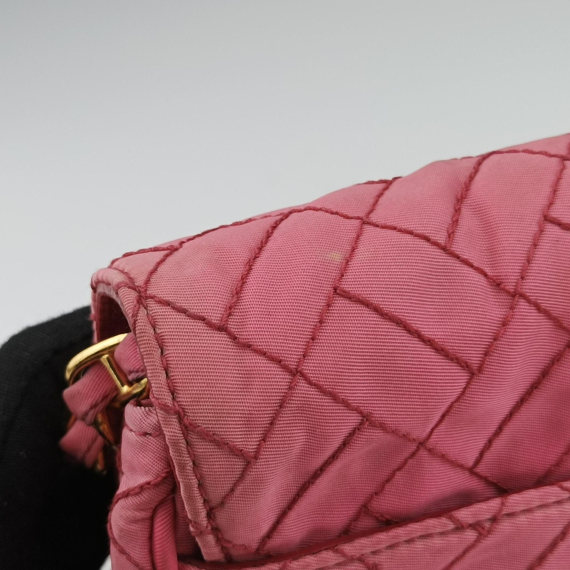 Chain Quilting Flap Pink nylon 194チェーン キルティング フラップ ピンク ナイロン 194
