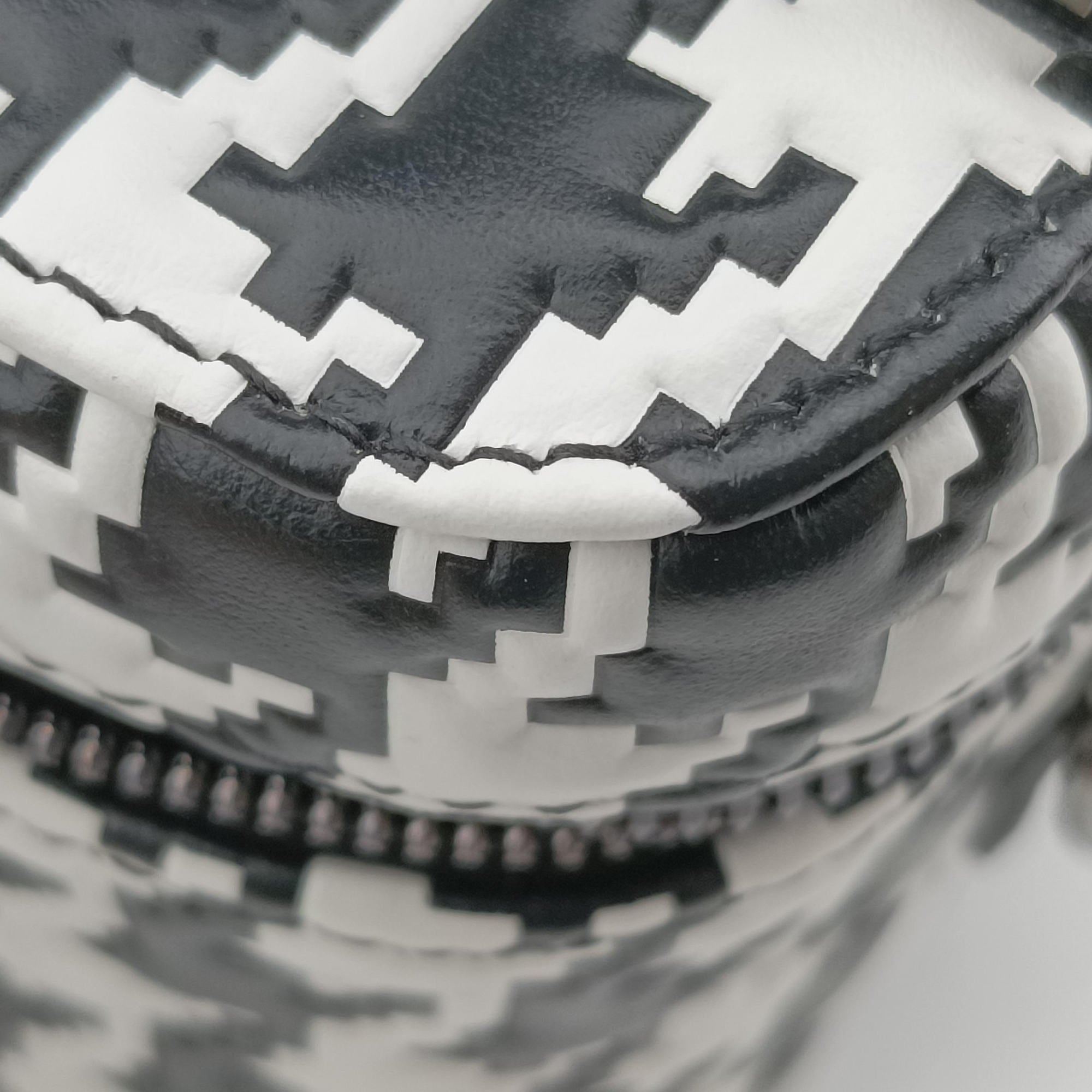 Houndstooth vanity bag Black and White Leather 56-MA-0272千鳥格子バニティバッグ ブラック×ホワイト レザー 56-MA-0272