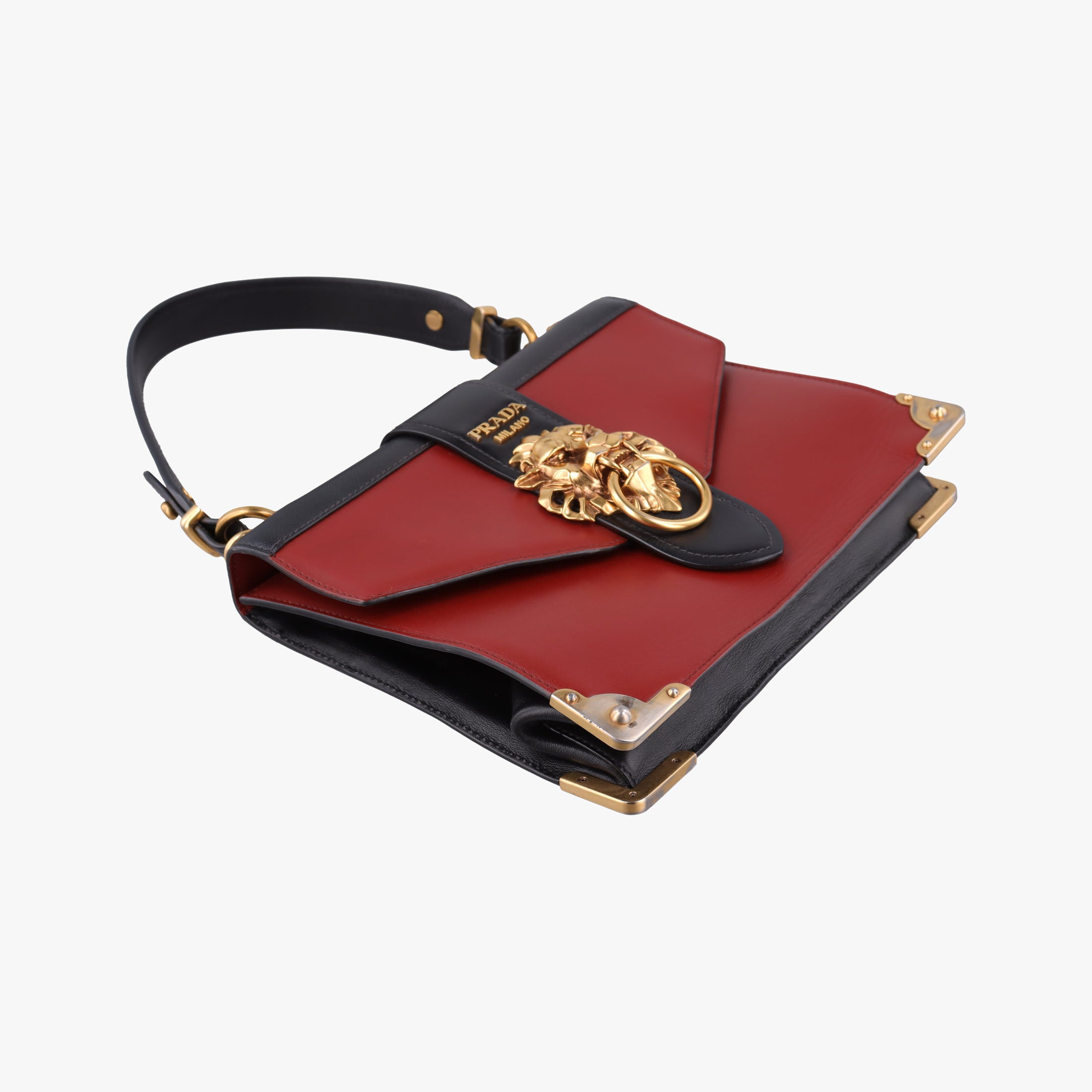 Animalier Cahier Lions Head Black×Red Leather 1BD089 25カイエ ライオンヘッド ブラック×レッド レザー 1BD089 25
