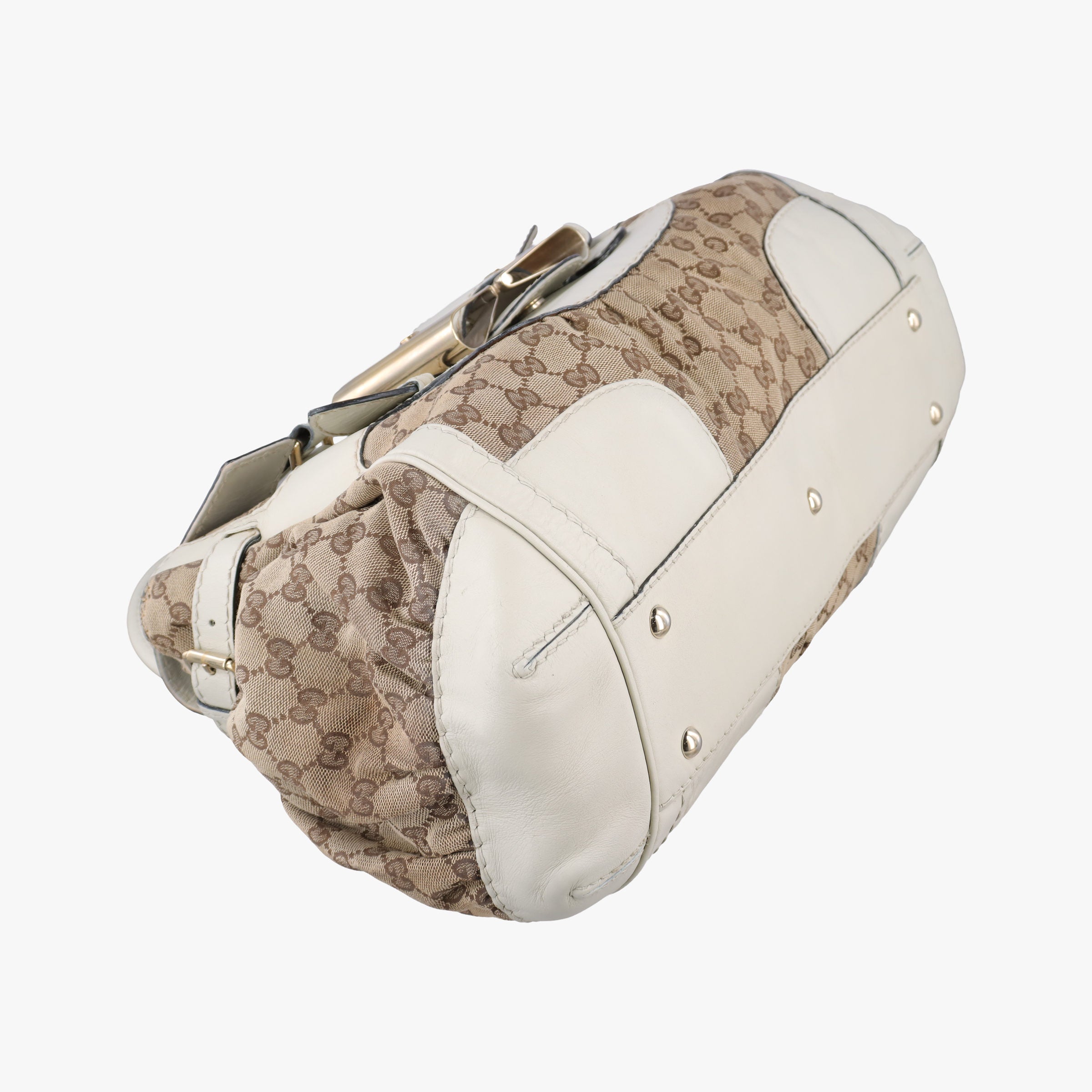 Dialux Queen Large White × Brown Leather×canvas 189883 B1757294ダイラックス クイーン ラージ ホワイト × ブラウン レザー×キャンバス 189883 B1757294