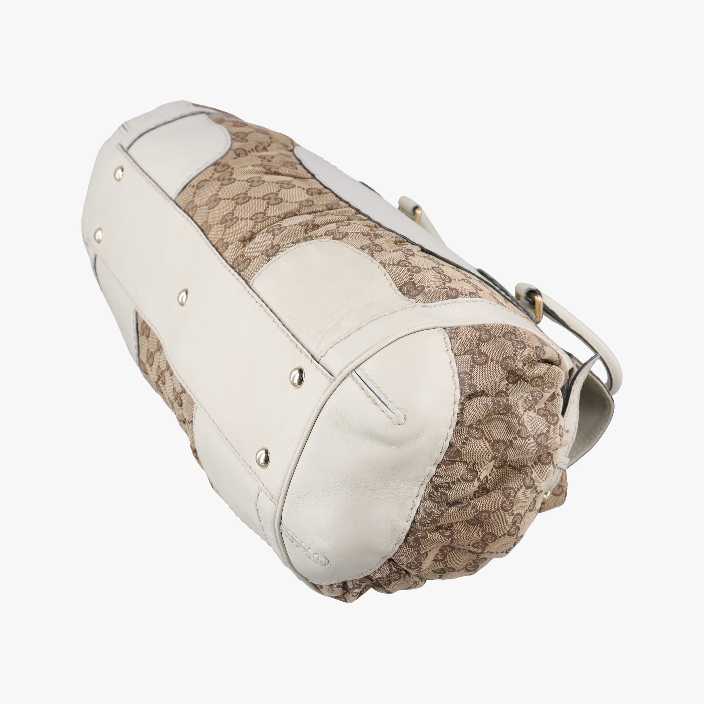 Dialux Queen Large White × Brown Leather×canvas 189883 B1757294ダイラックス クイーン ラージ ホワイト × ブラウン レザー×キャンバス 189883 B1757294