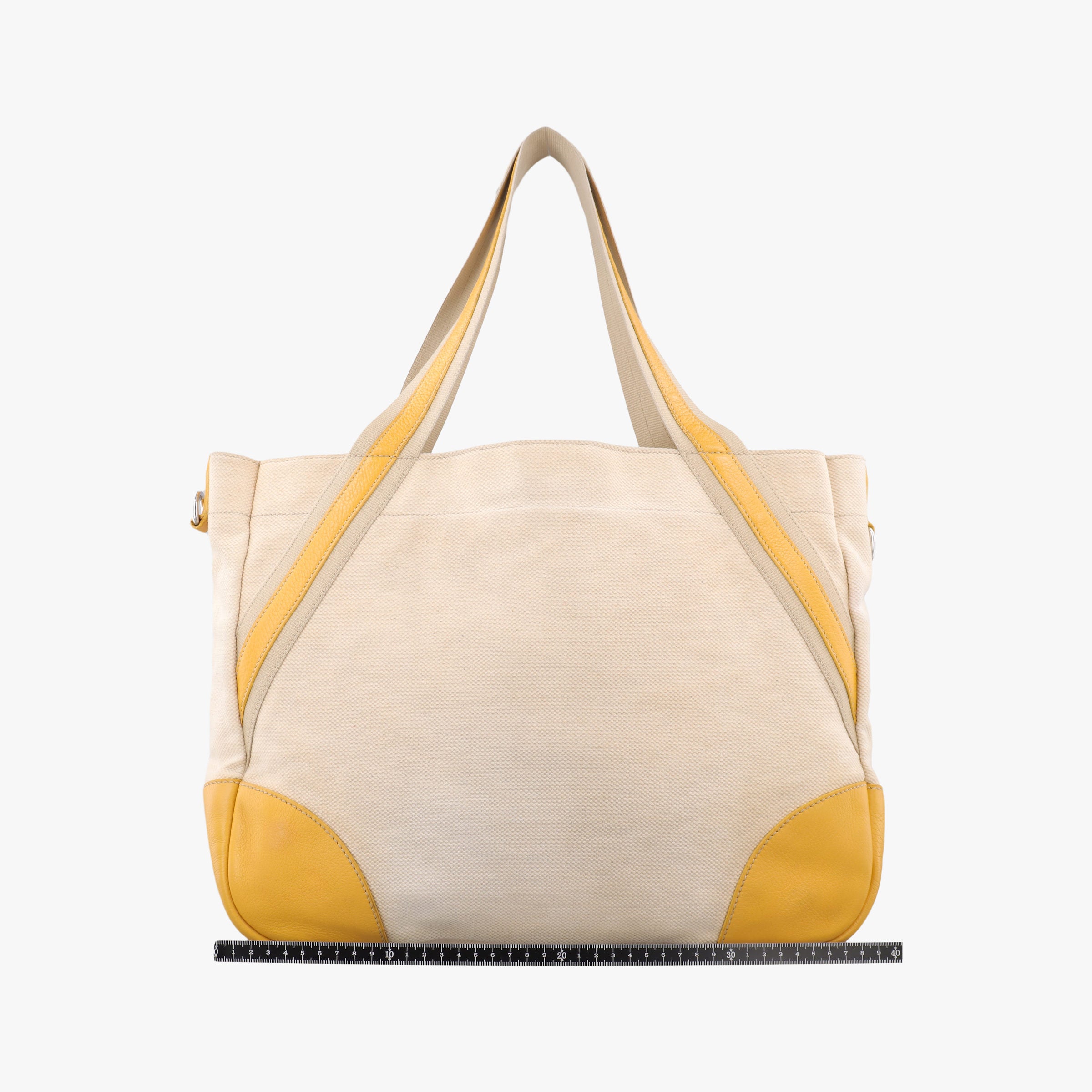 Tote bag Beige x Yellowe x multi Canvas x Leather 117トートバッグ ベージュxイエローxマルチ キャンバスxレザー 117