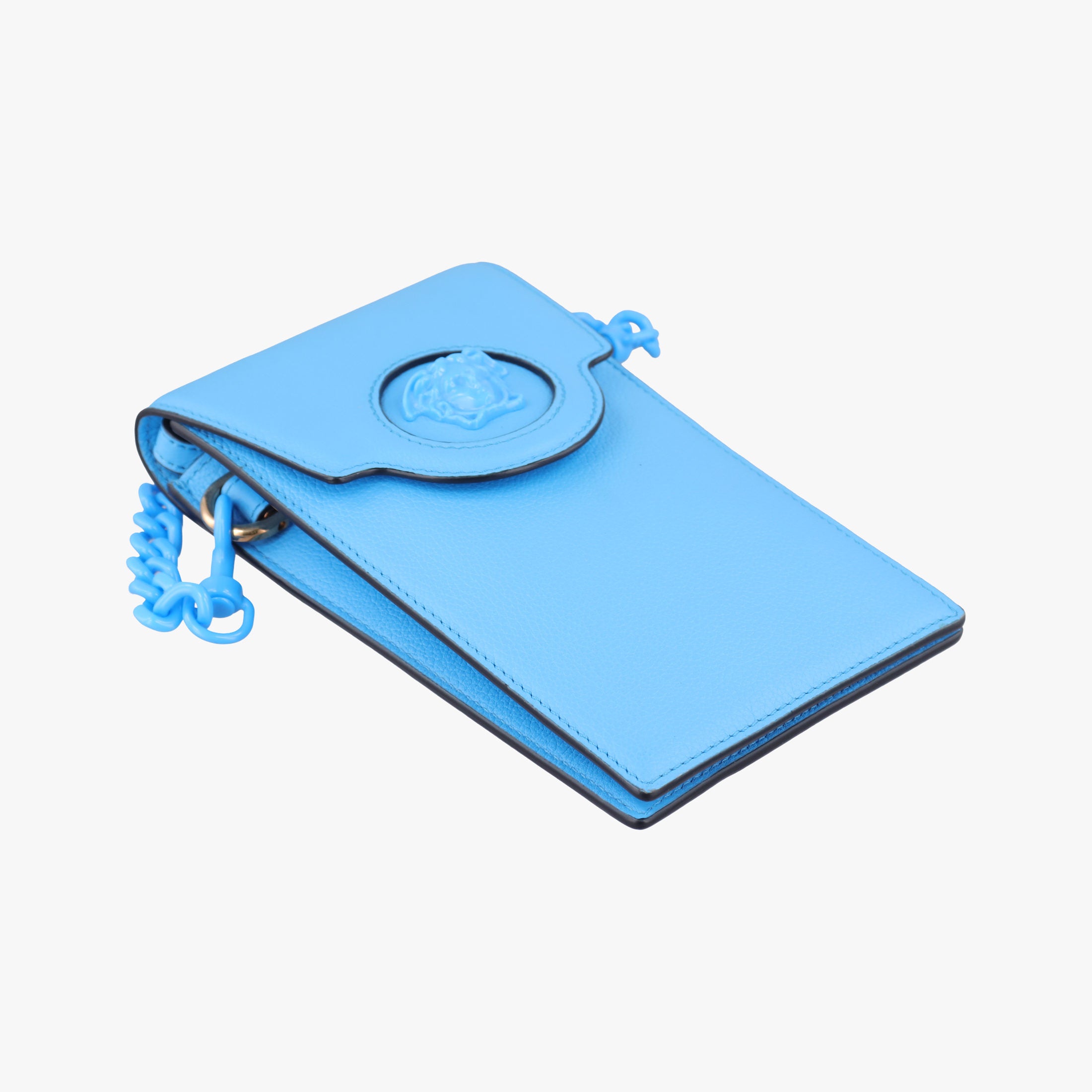 Medusa phone bag Blue Leather メドゥーサ フォンバッグ ブルー レザー