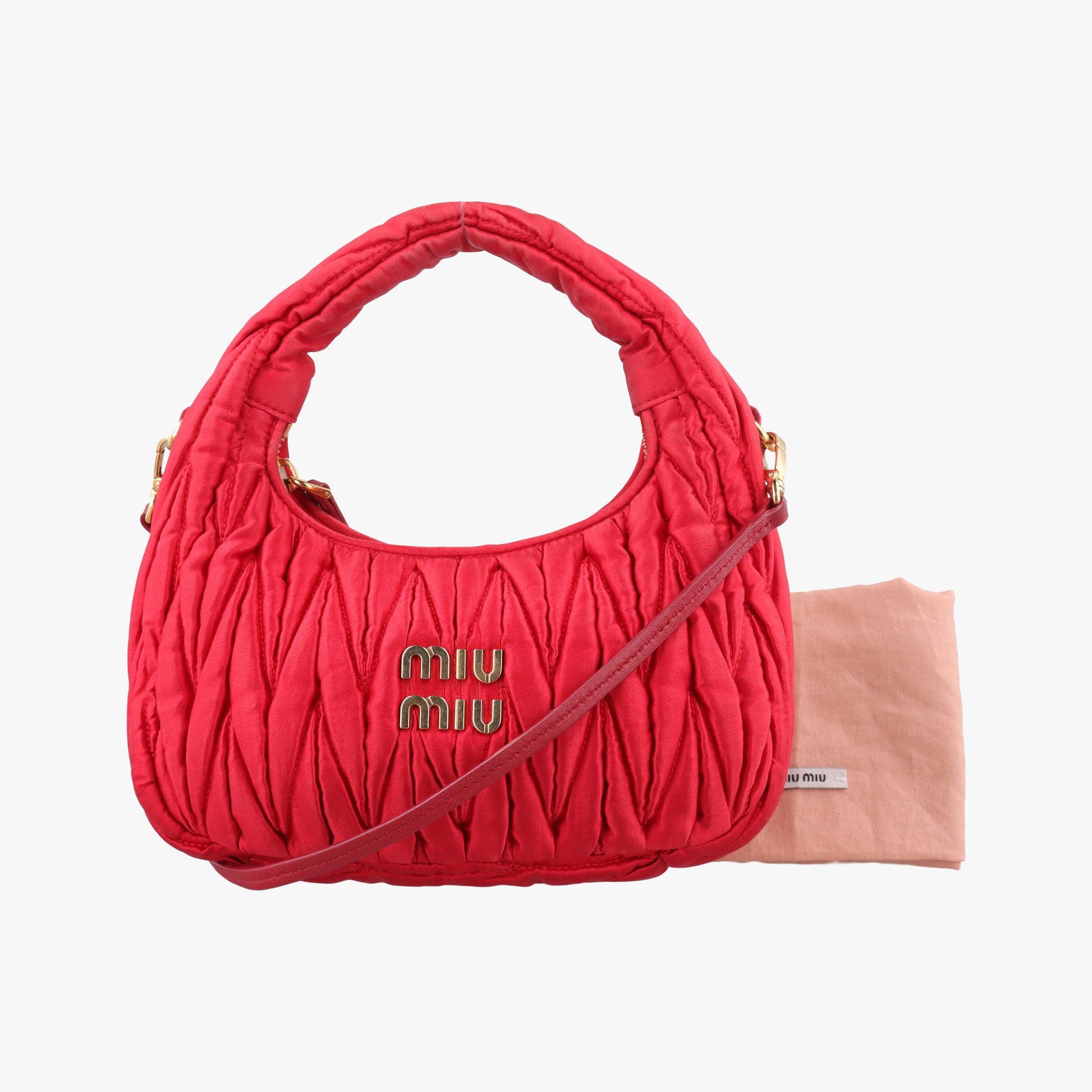 Wander Matelasse hobo Red Satin 5BC125 IC Chipワンダー マテラッセ ホーボー レッド サテン 5BC125 ICチップ