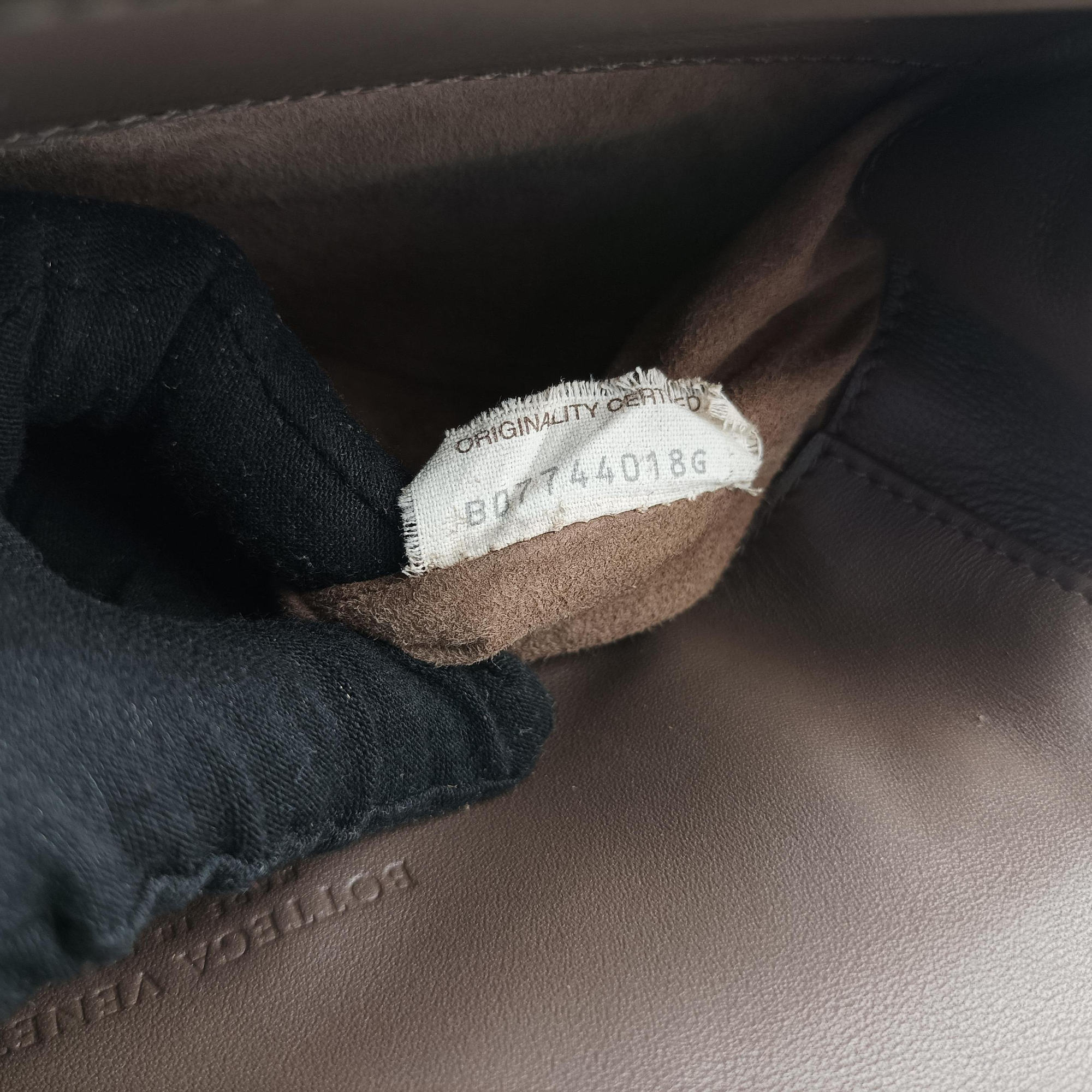 Luna Intrecciato Brown lambskin B07744018G IC Chipルナ イントレチャート ブラウン ラムスキン B07744018G ICチップ