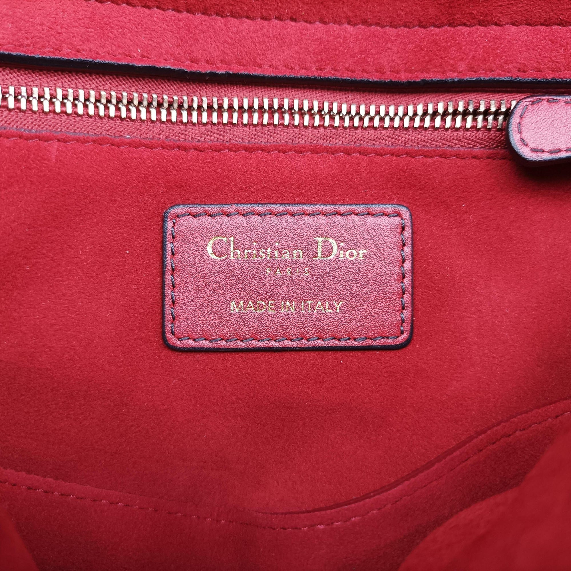 Lady Dior Red Leather 01-BO-1117レディディオール レッド レザー 01-BO-1117