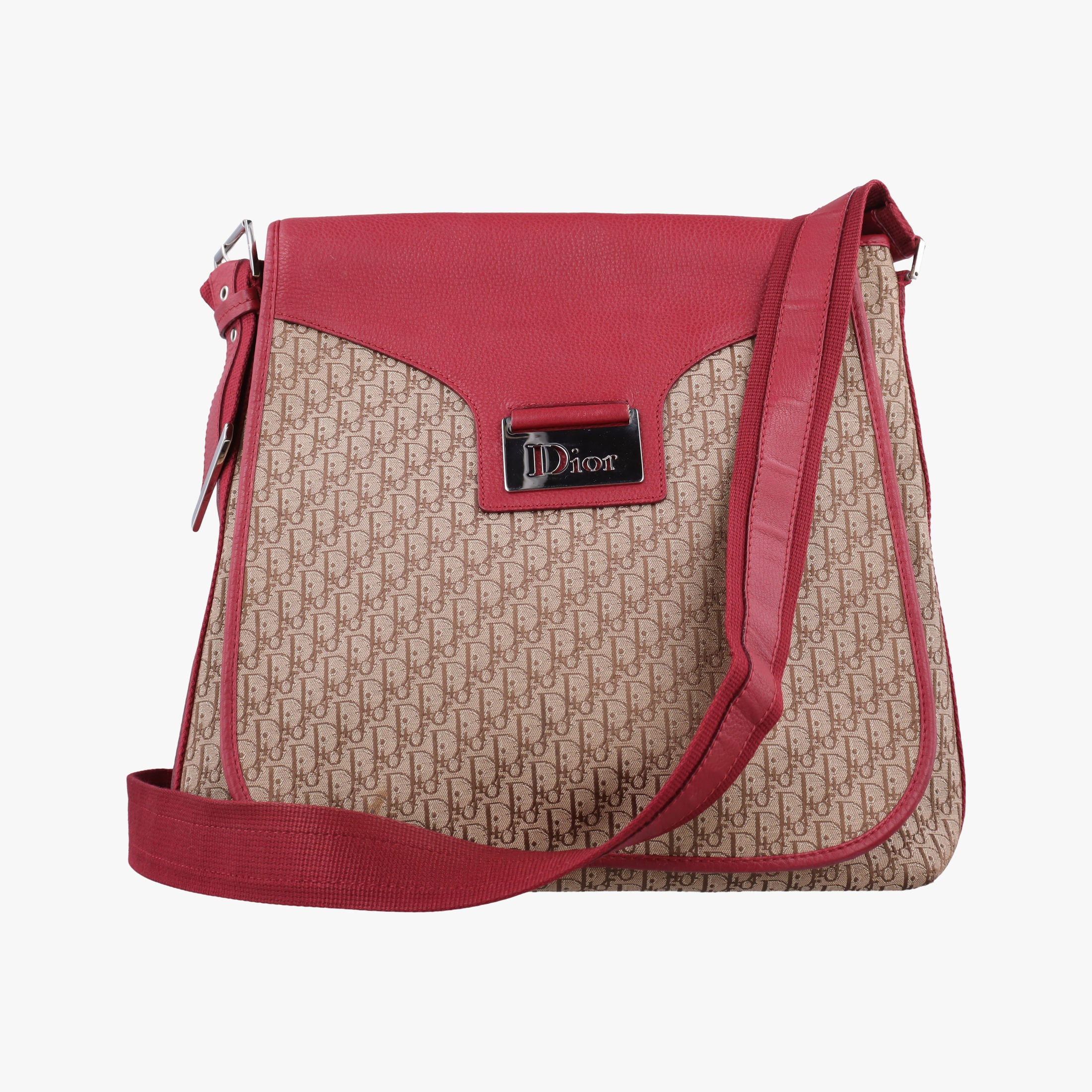 Street Chic Messenger Red × Brown Jacquard Canvas×Leather 07-BO-1015ストリートシック メッセンジャー レッド × ブラウン ジャガード キャンバス × カーフレザー 07-BO-1015