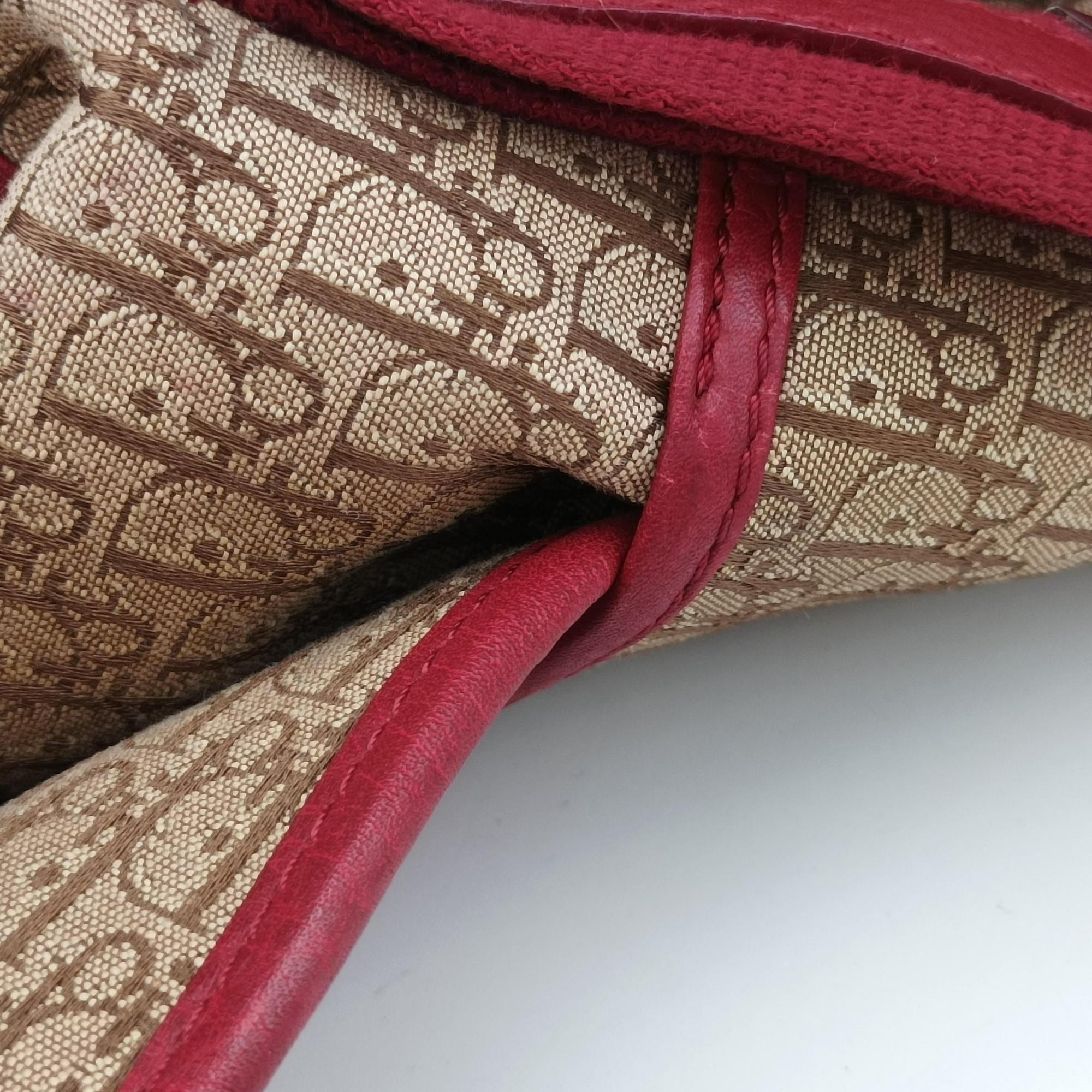 Street Chic Messenger Red × Brown Jacquard Canvas×Leather 07-BO-1015ストリートシック メッセンジャー レッド × ブラウン ジャガード キャンバス × カーフレザー 07-BO-1015