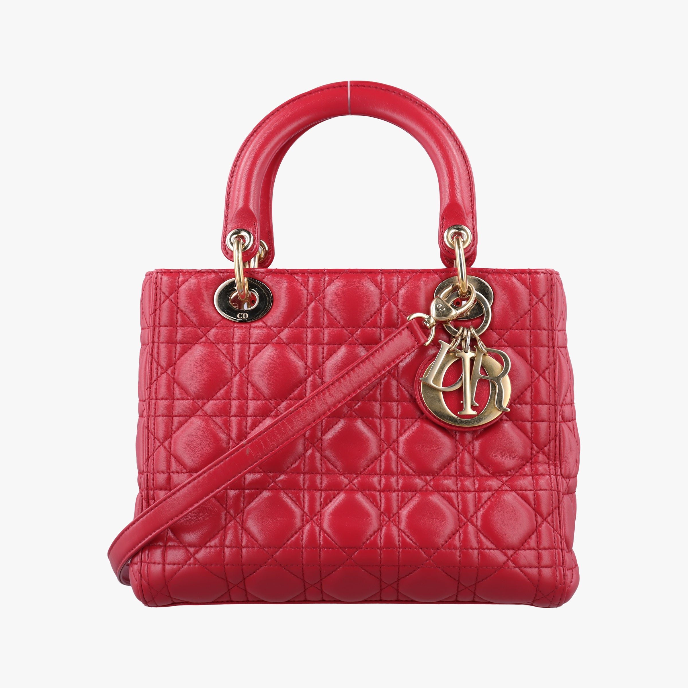 Lady Dior Red lambskin 18-MA-1103レディディオール レッド ラムスキン 18-MA-1103
