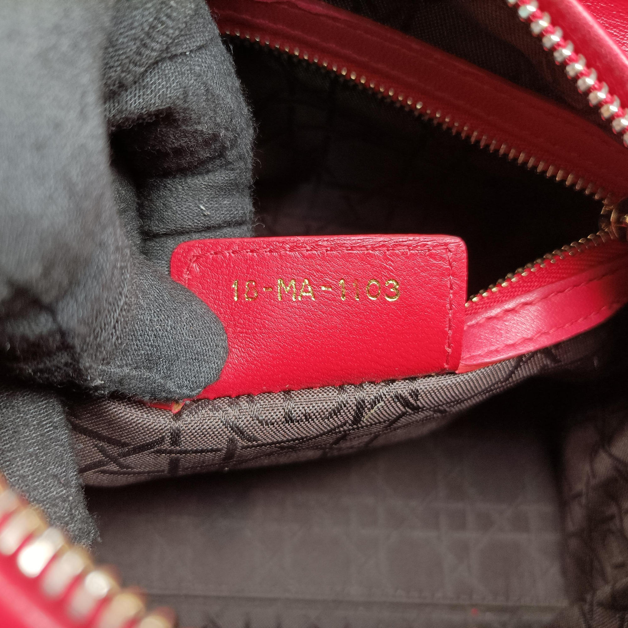 Lady Dior Red lambskin 18-MA-1103レディディオール レッド ラムスキン 18-MA-1103