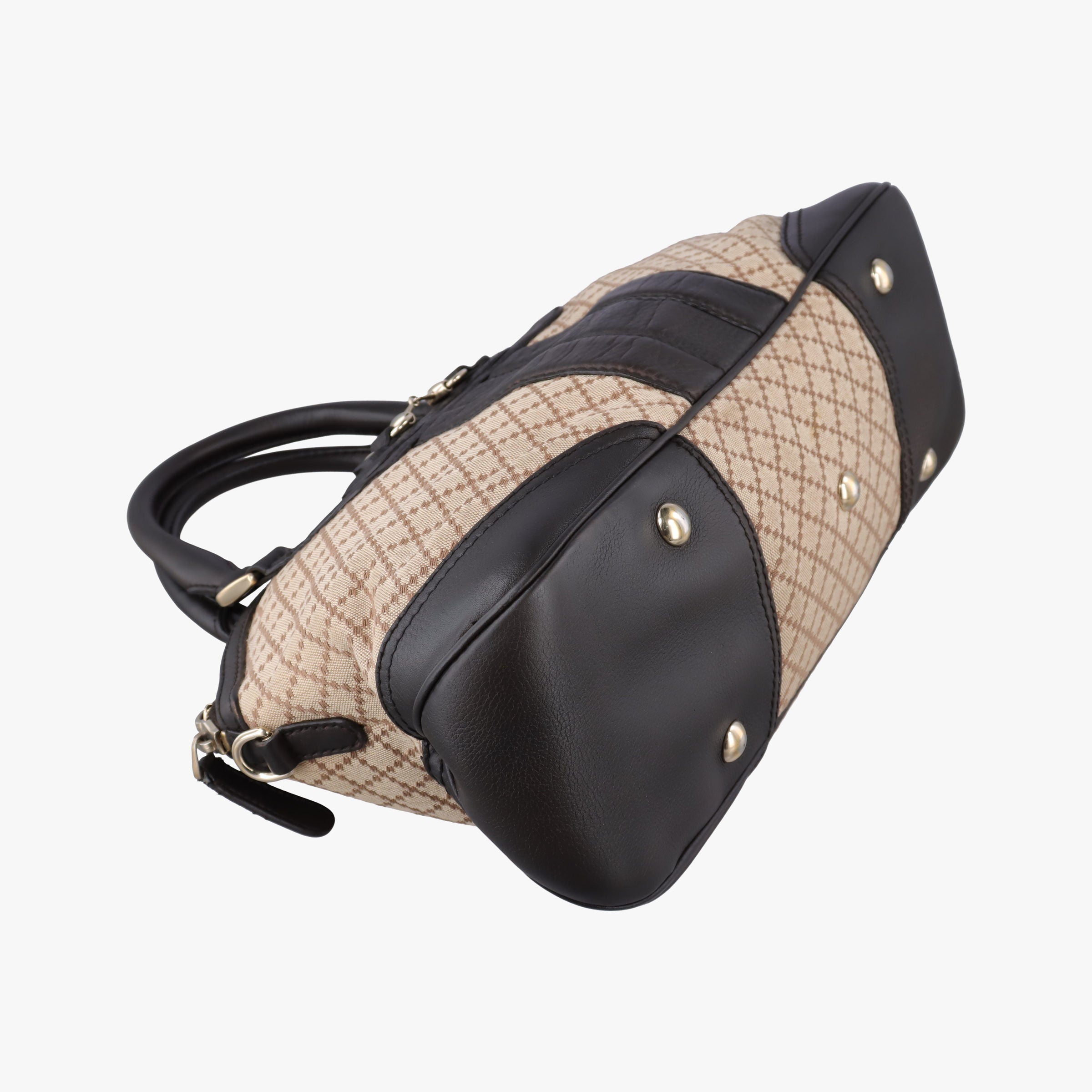 Horsebit Diamante Beige × Dark Brown Canvas×Leather 247286 B6612517ホースビット ディアマンテ ベージュ × ダークブラウン キャンバス×レザー 247286 B6612517