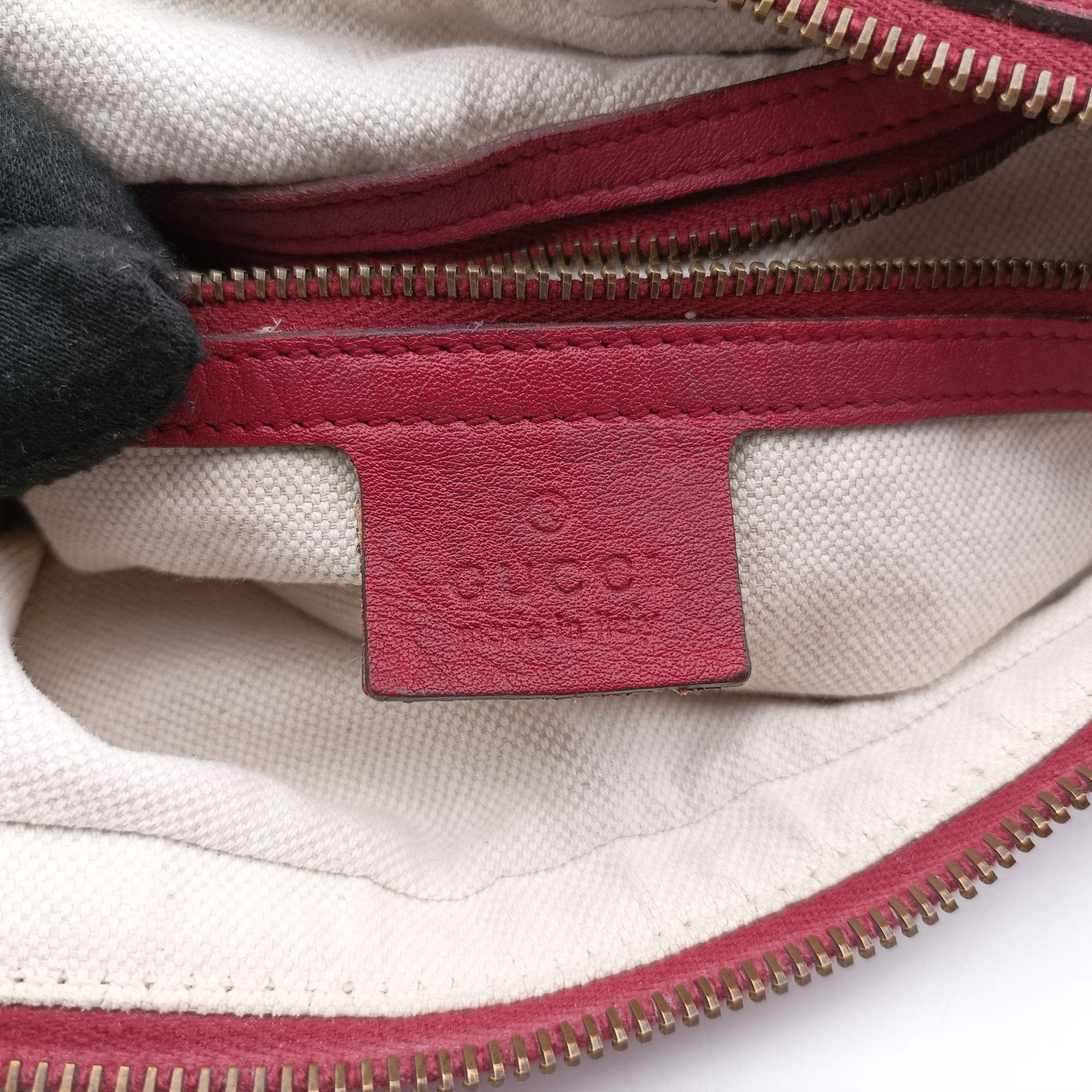 Miss GG Hobo khaki canvas×leather 326514 G015612893ミス GG ホーボー カーキ×レッド キャンバス×レザー 326514 G015612893