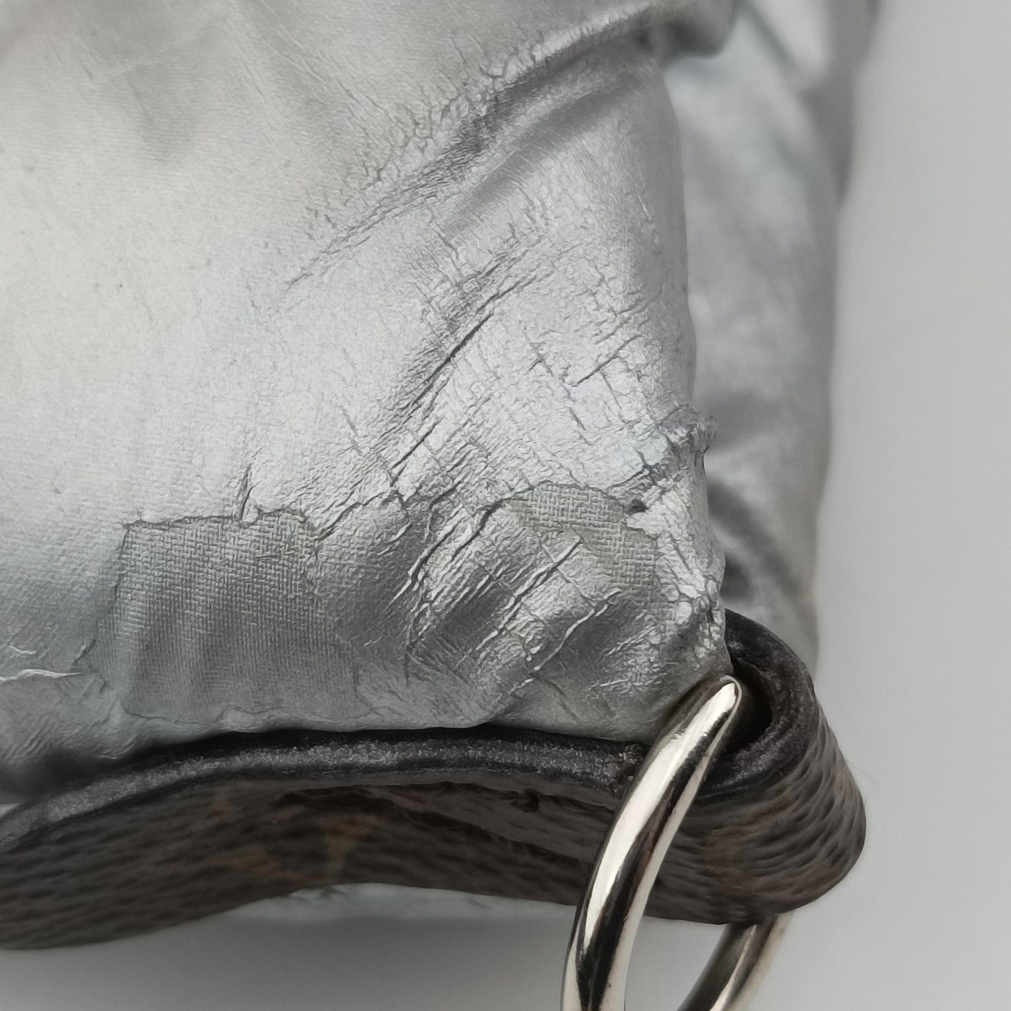 Maxi Multi Pochette Accessoires Silver Recycled metallic nylon M21057 IC Chipマキシ ミュルティ ポシェット アクセソワール シルバー リサイクル メタリック ナイロン M21057 ICチップ