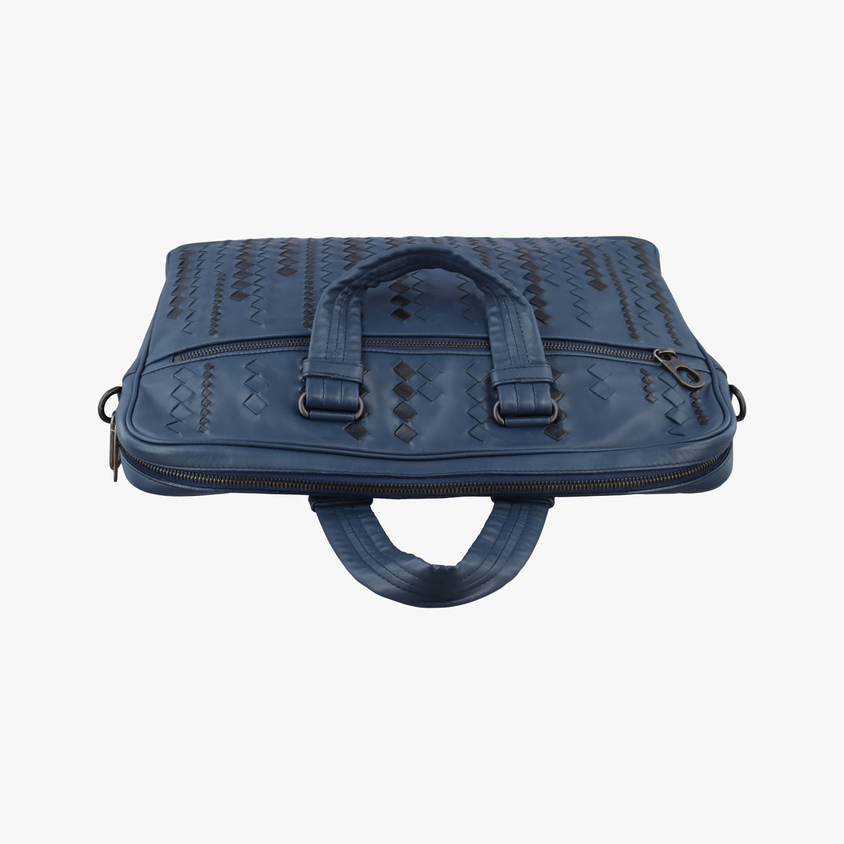 Intrecciato Blue×Black lambskin B07543678Xイントレチャート ブルー×ブラック ラムスキン B07543678X