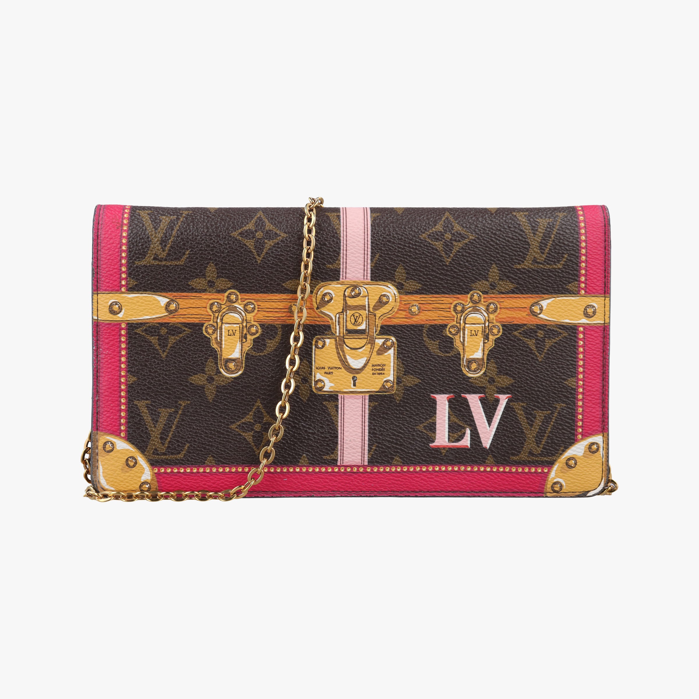 Pochette Weekend brown×Fuchsia Pink Monogram Canvas M62456 UB1188ポシェット ウィークエンド モノグラム/ブラウン×フューシャピンク モノグラムキャンバス M62456 UB1188