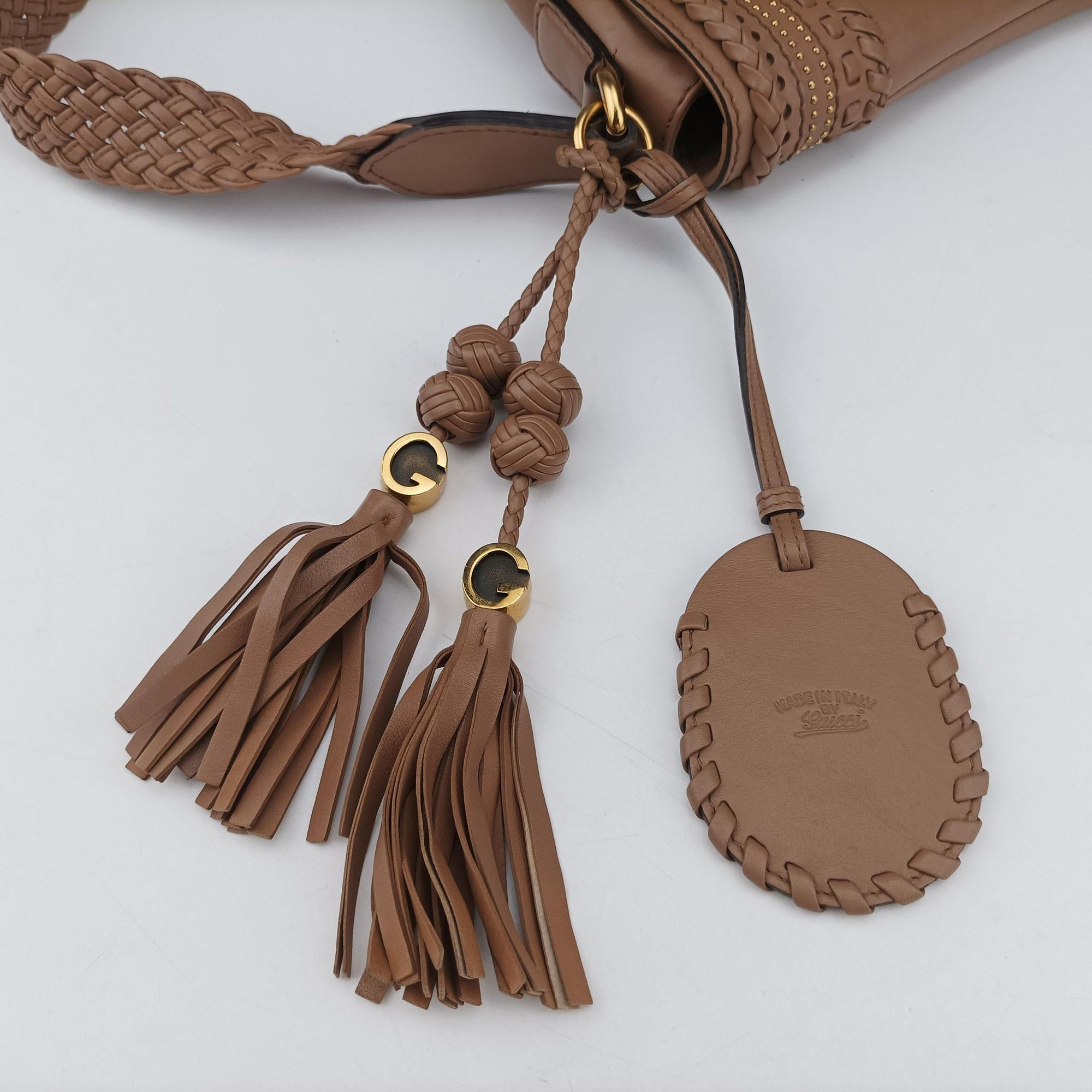Tassel Handmade Medium Flap Camel Leather 263954 F8800330タッセルハンドメイドミディアムフラップ キャメル レザー 263954 F8800330