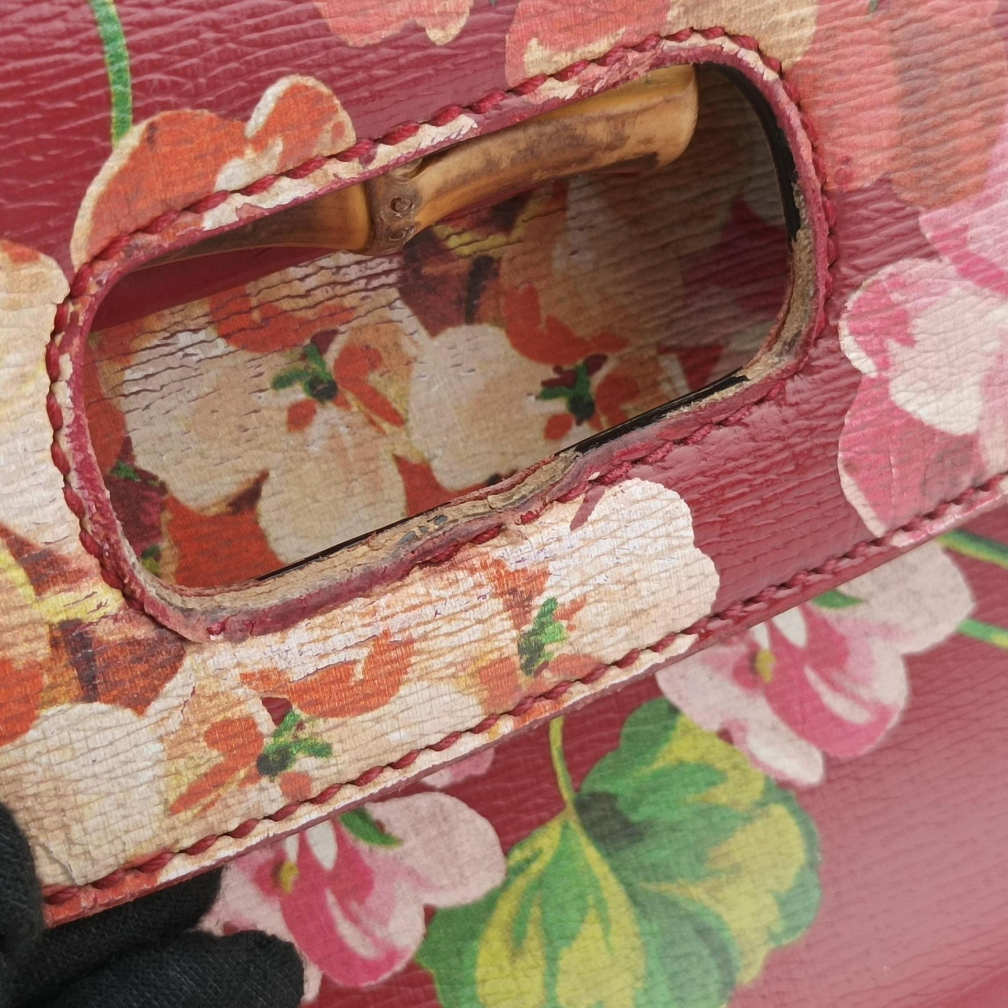 Bamboo Daily red×Multicolour Leather 370831 A018750289バンブーデイリー レッド×マルチ レザー 370831 A018750289