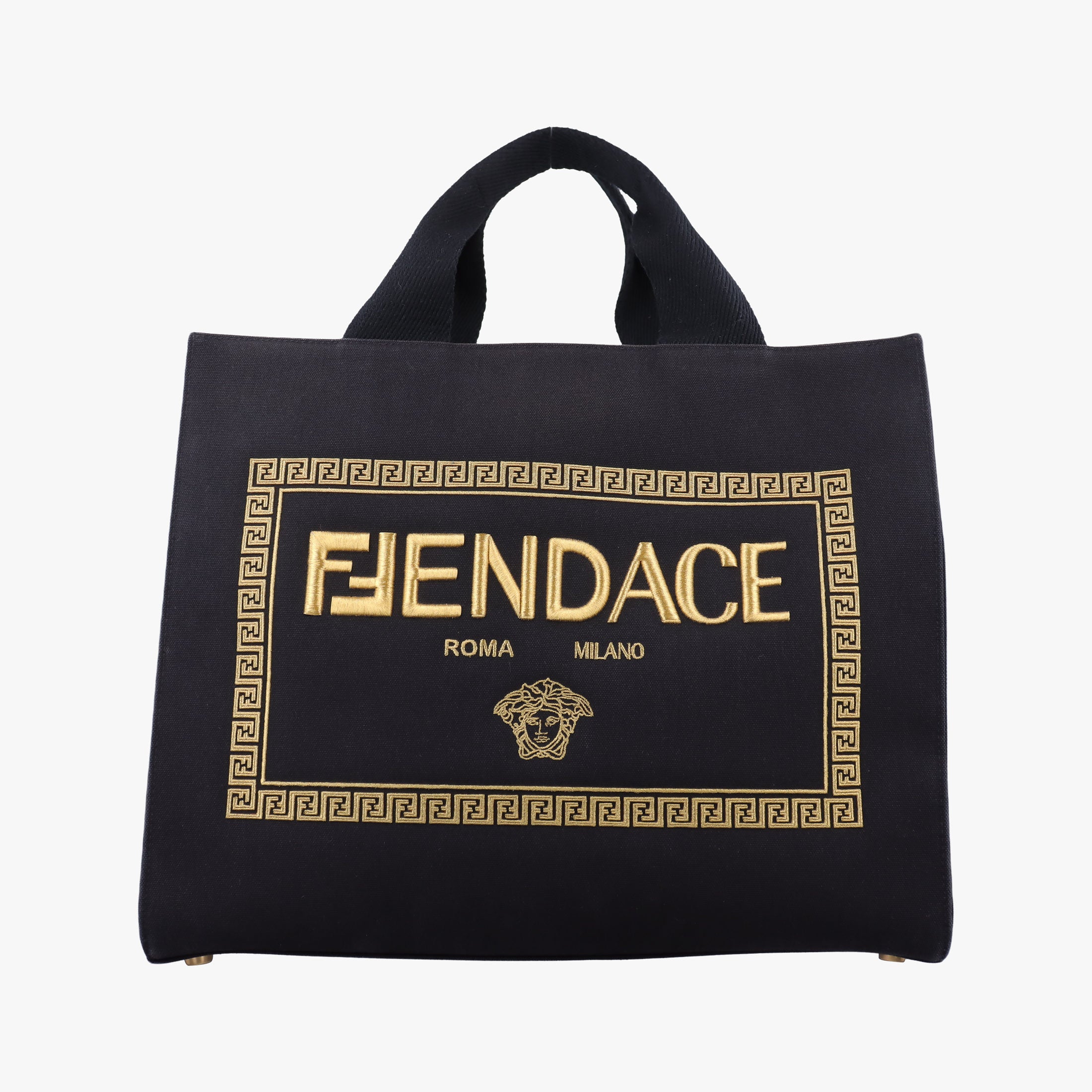Fendace La Medusa Black×yellow canvas 8BH395 8BH395-AJIA-228-3262サンシャイン ブラック×イエロー キャンバス 8BH395 8BH395-AJIA-228-3262