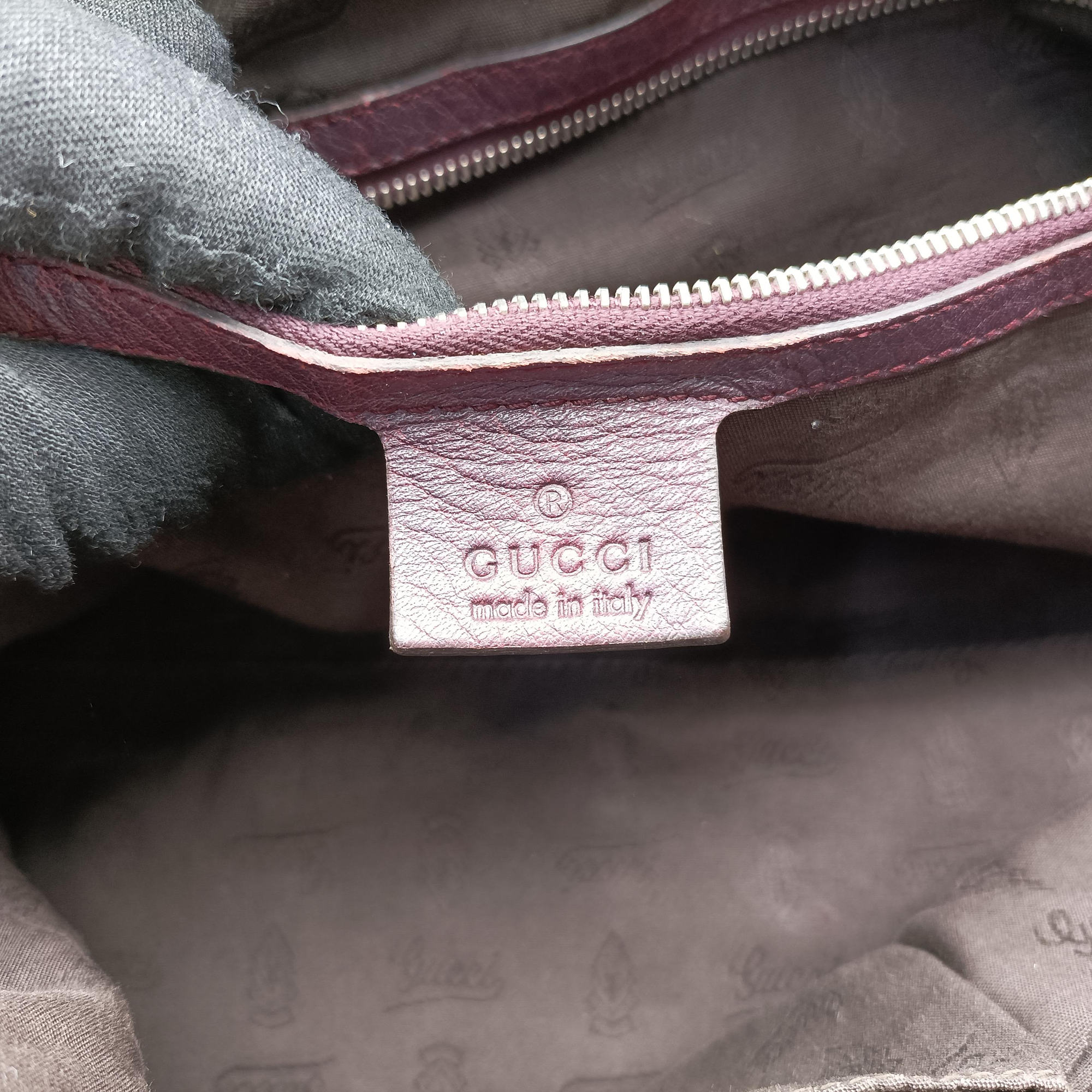 Medium Bamboo Burgundy Leather 232959 B6782858ミディアム バンブー ワインレッド レザー 232959 B6782858